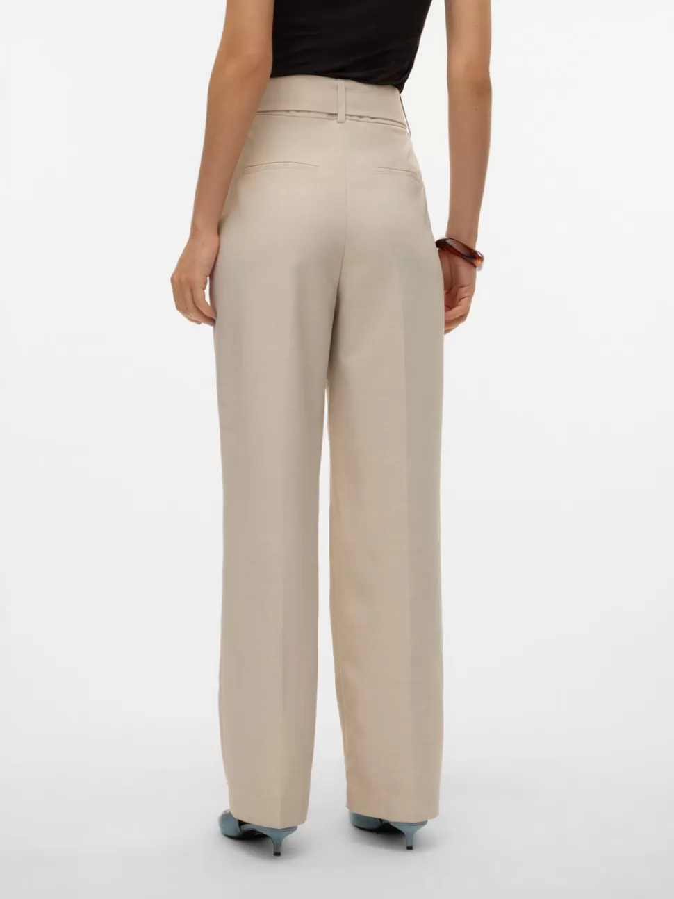 Byxor^VERO MODA VMNANCY Hög Midja Byxor Silver Lining