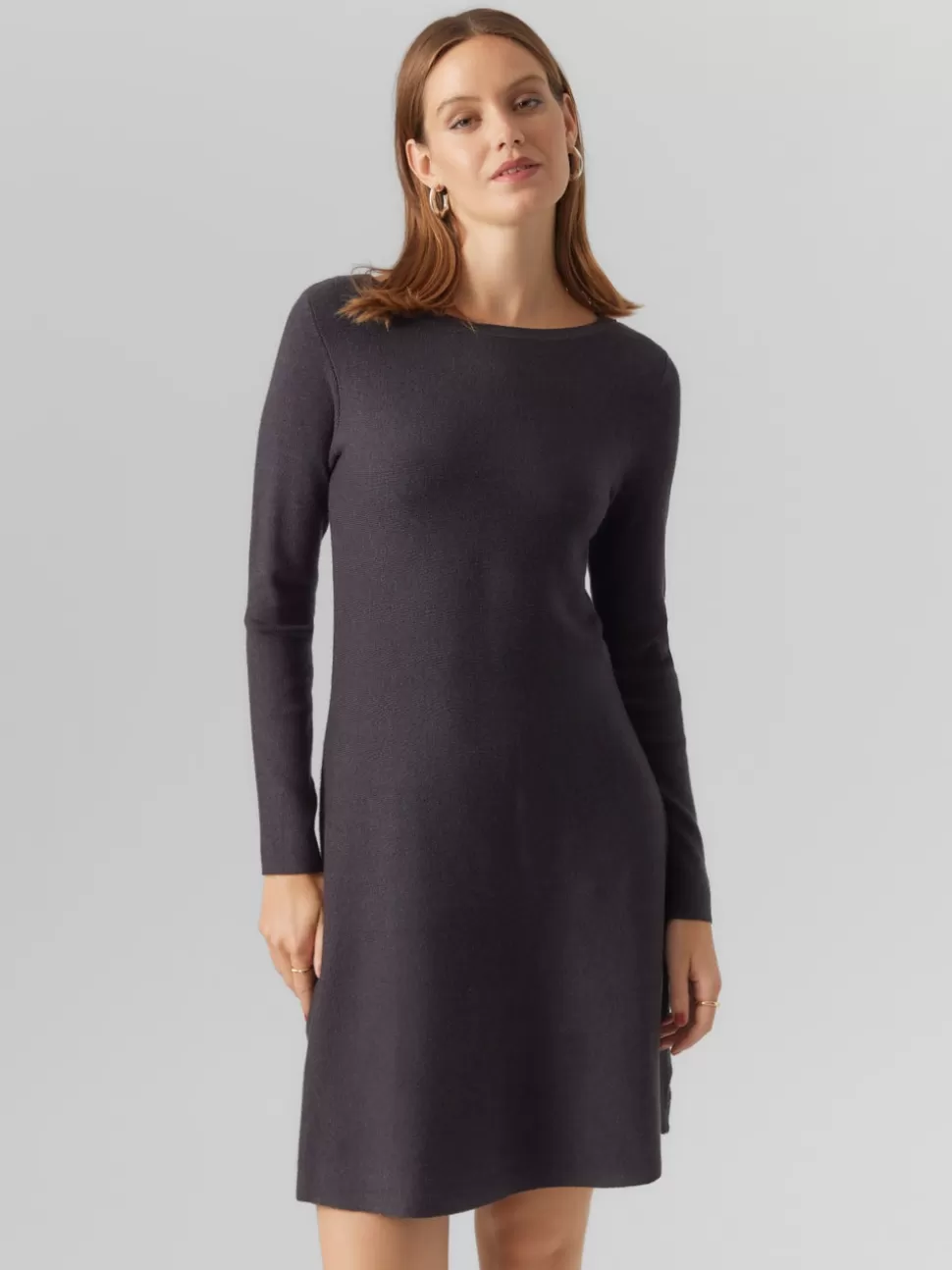 Festkläder^VERO MODA VMNANCY Kort Klänning Dark Grey Melange