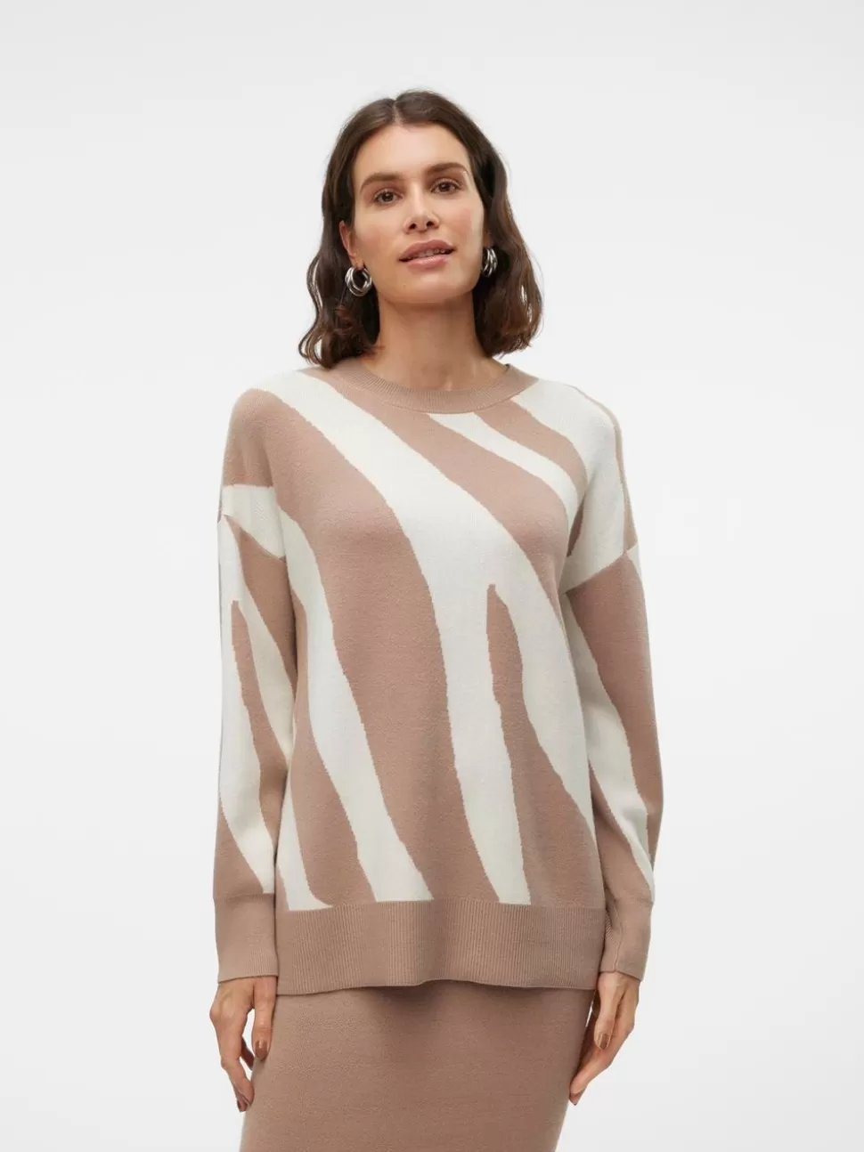 Stickat^VERO MODA VMNANCY Pullover Silver Mink