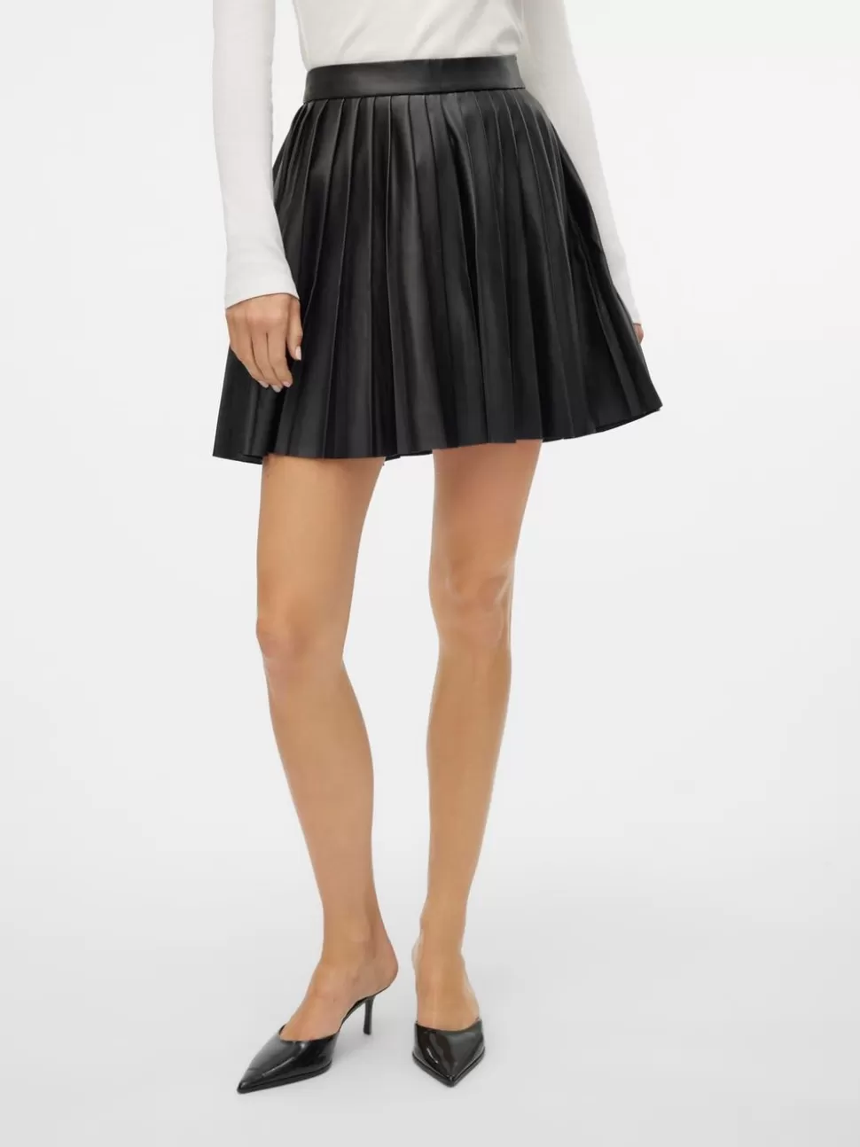 Kjolar^VERO MODA VMNAOMIELLY Hög Midja Kort Kjol Black