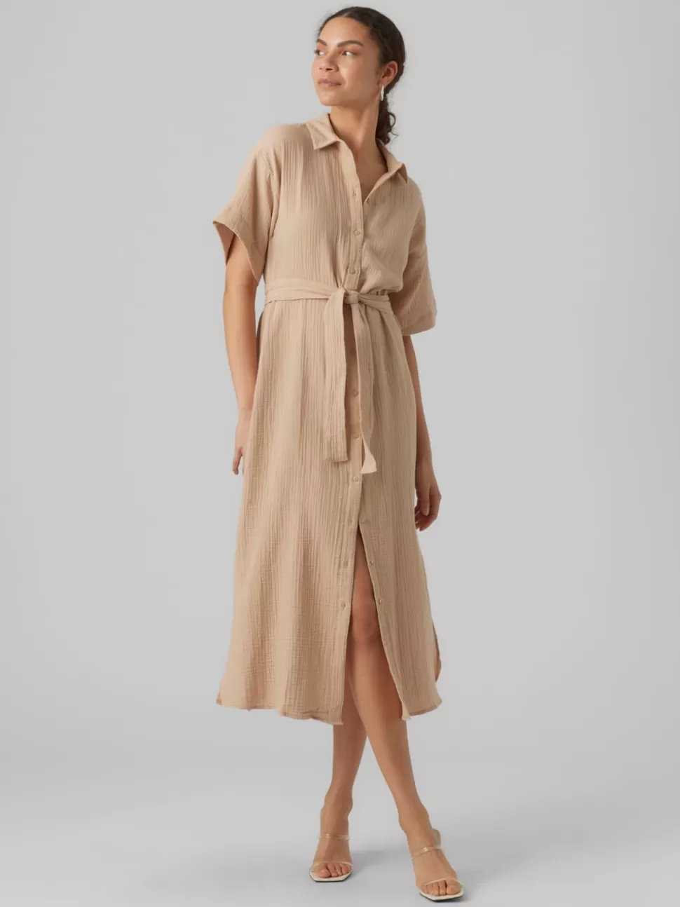 Klänningar^VERO MODA VMNATALI Lång Klänning Irish Cream