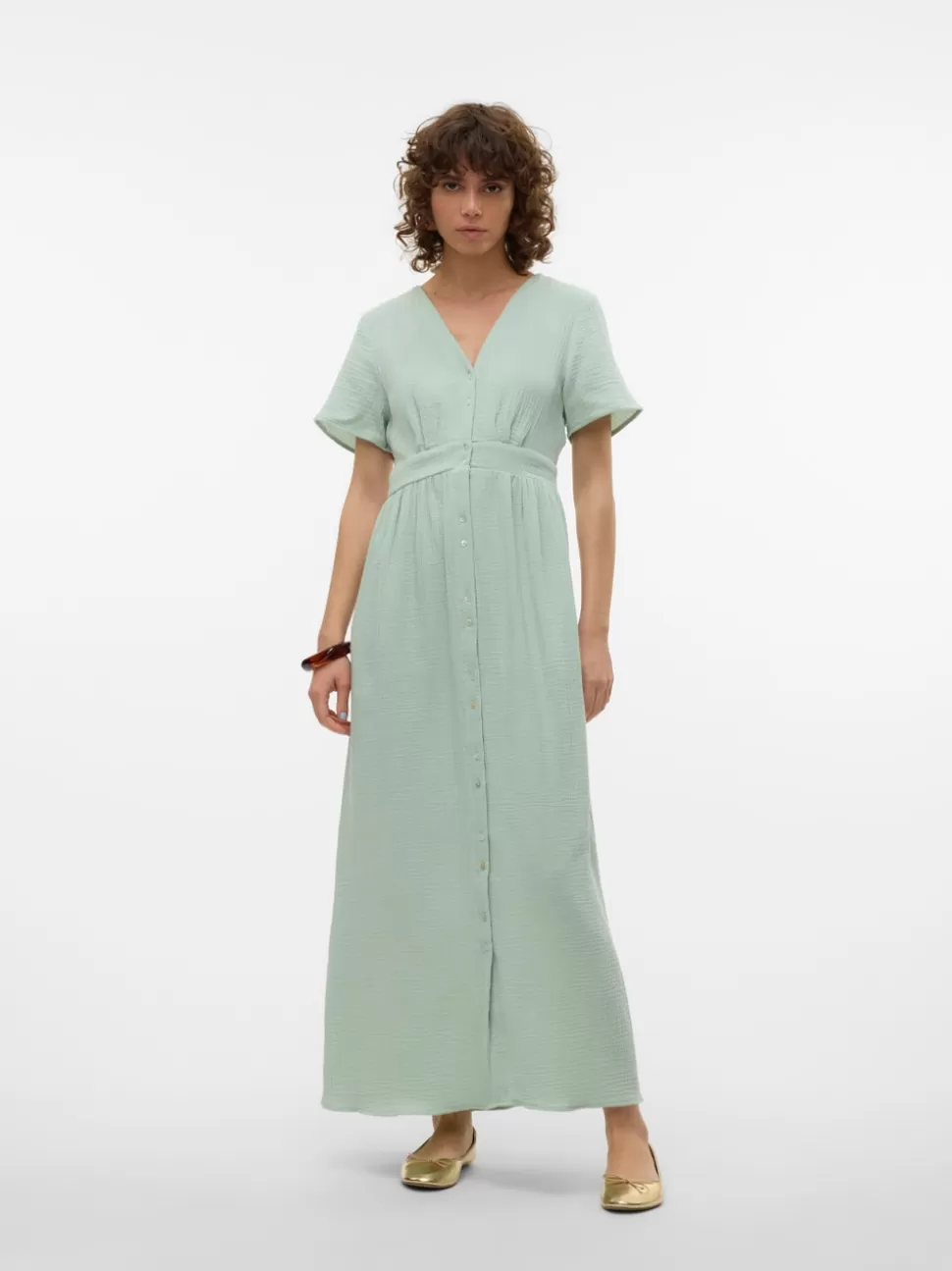 Klänningar^VERO MODA VMNATALI Lång Klänning Silt Green