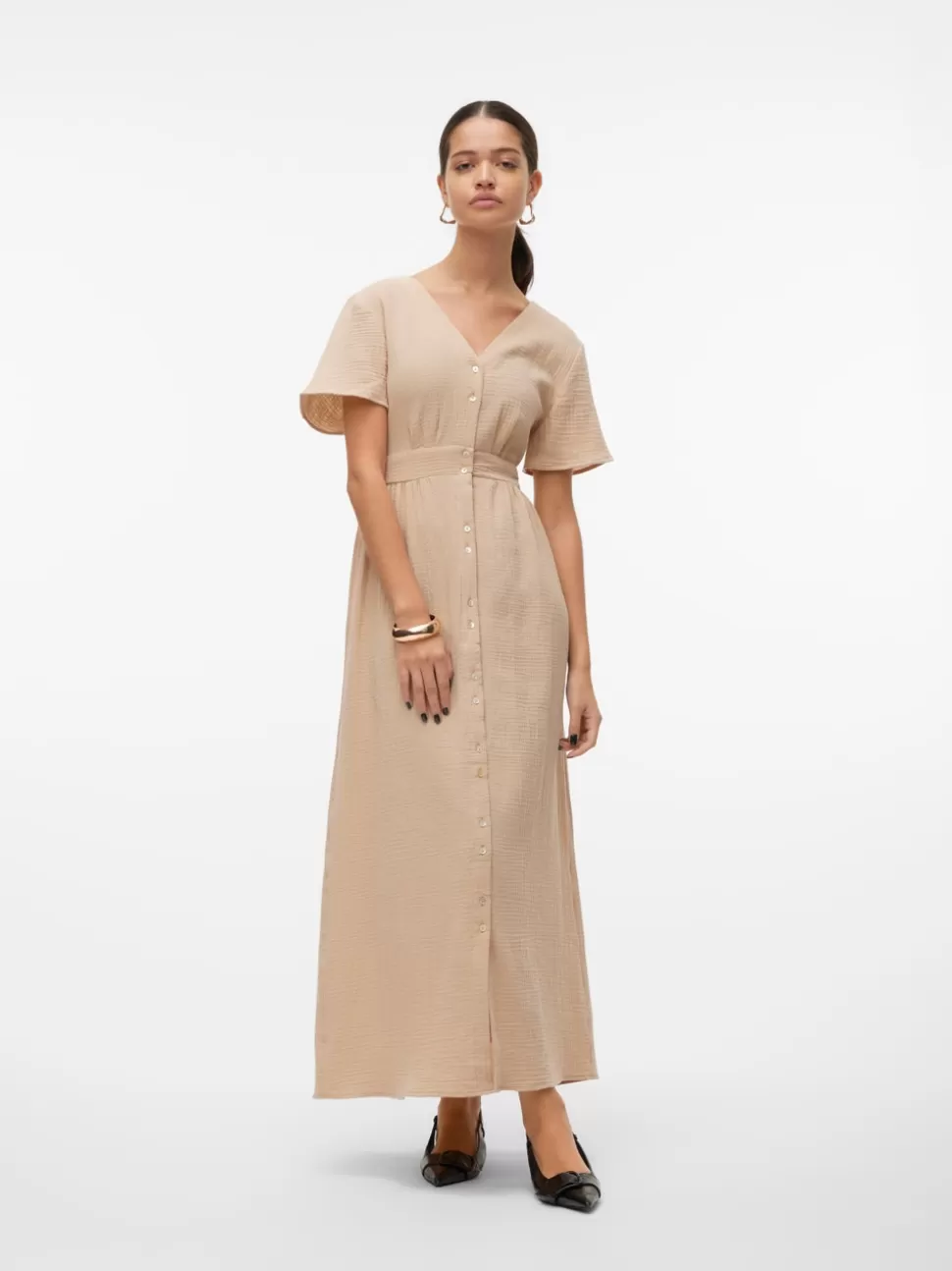 Klänningar^VERO MODA VMNATALI Lång Klänning Irish Cream