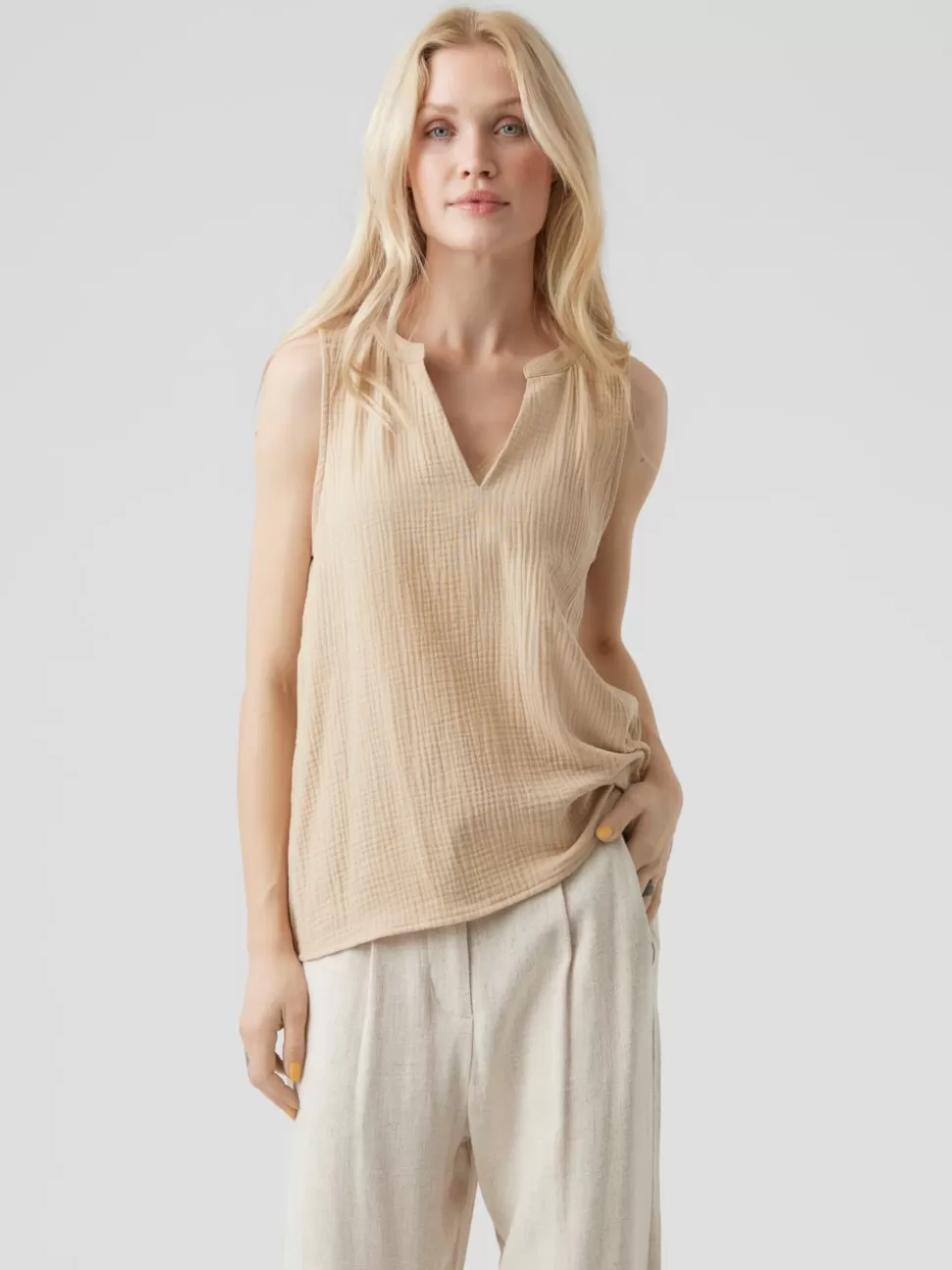 Toppar^VERO MODA VMNATALI Topp Irish Cream