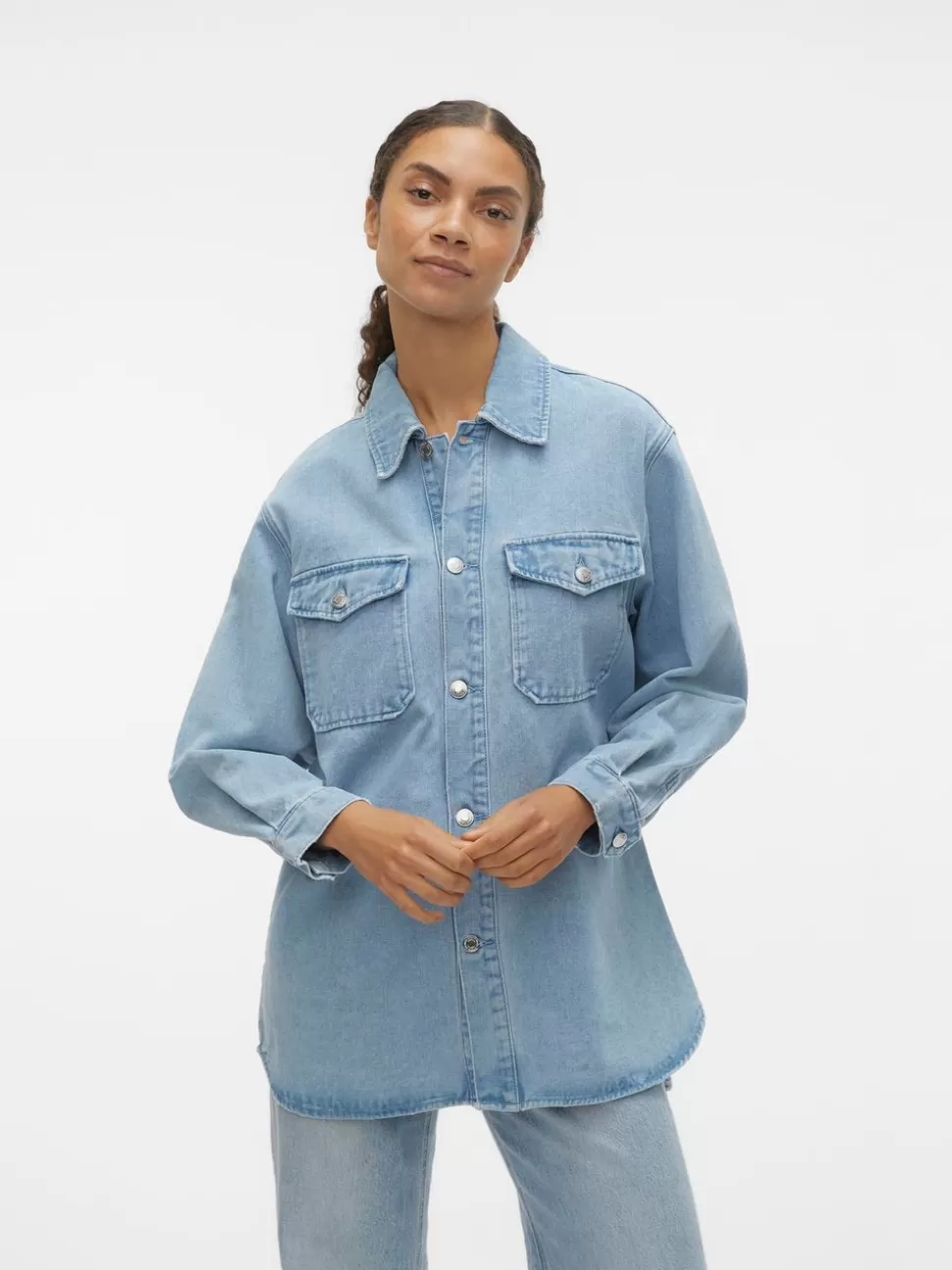 Skjortor | Toppar^VERO MODA VMNAYA Denimskjorta Light Blue Denim