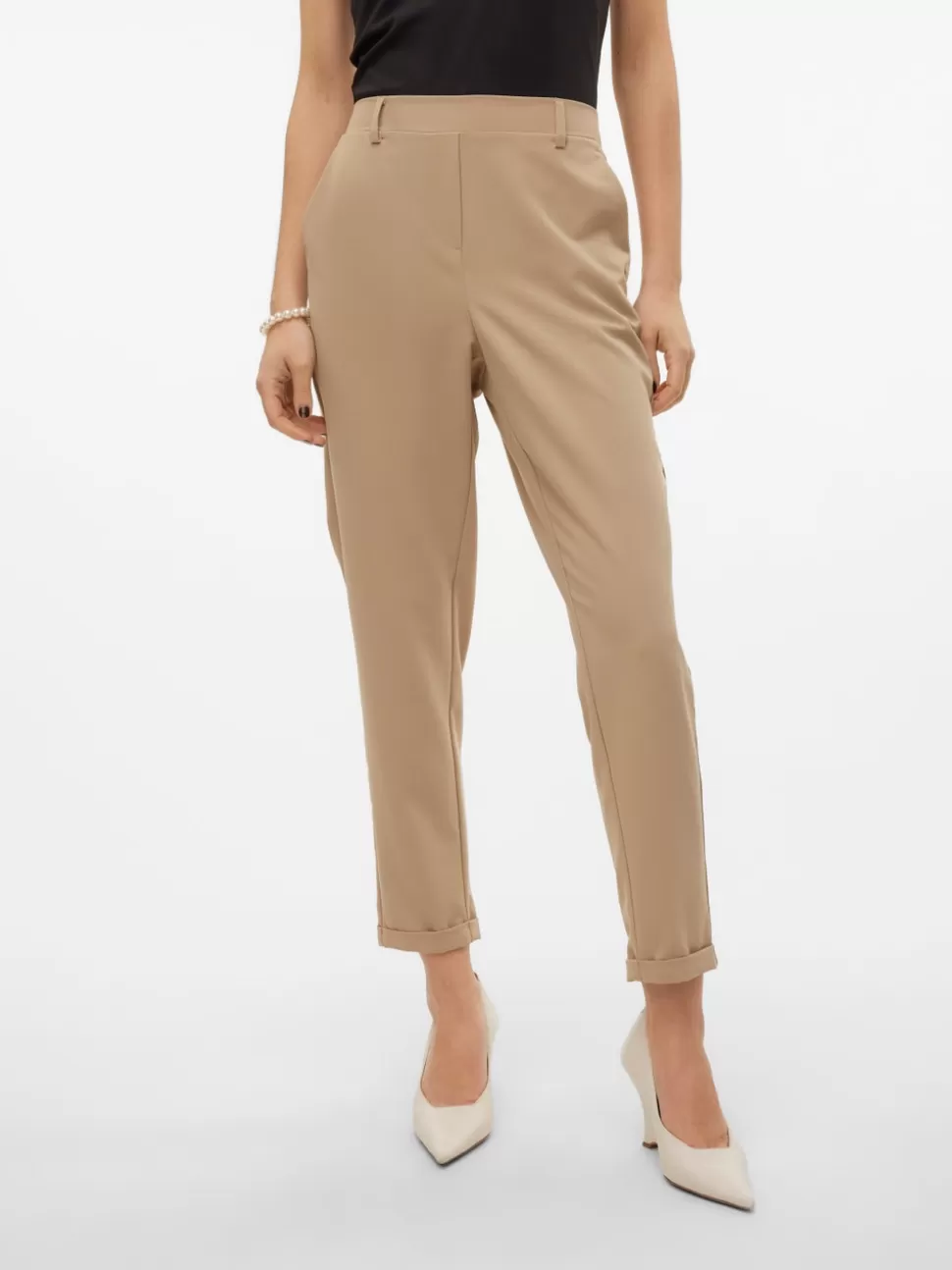 Byxor^VERO MODA VMNAYA Skräddarsydda Byxor Silver Mink