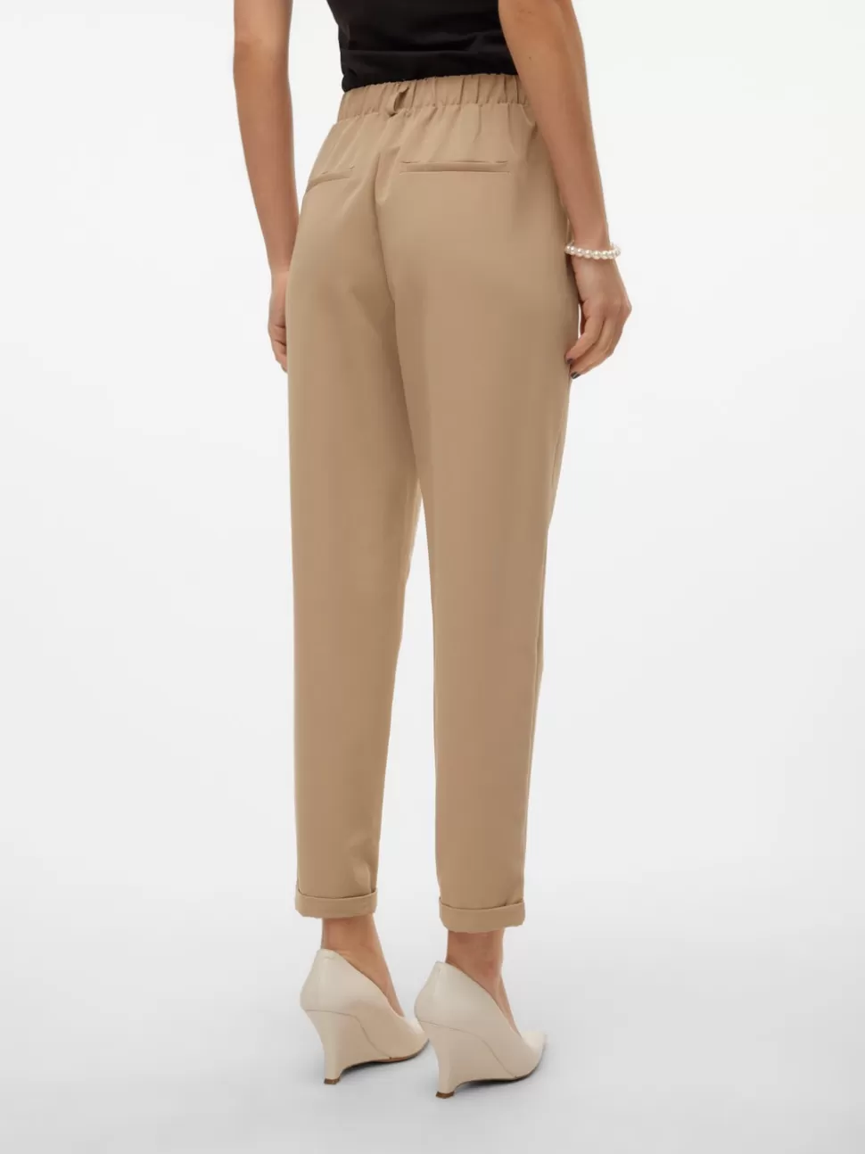 Byxor^VERO MODA VMNAYA Skräddarsydda Byxor Silver Mink