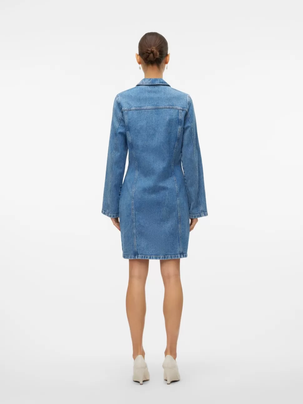 Klänningar^VERO MODA VMNELLIE Kort Klänning Medium Blue Denim