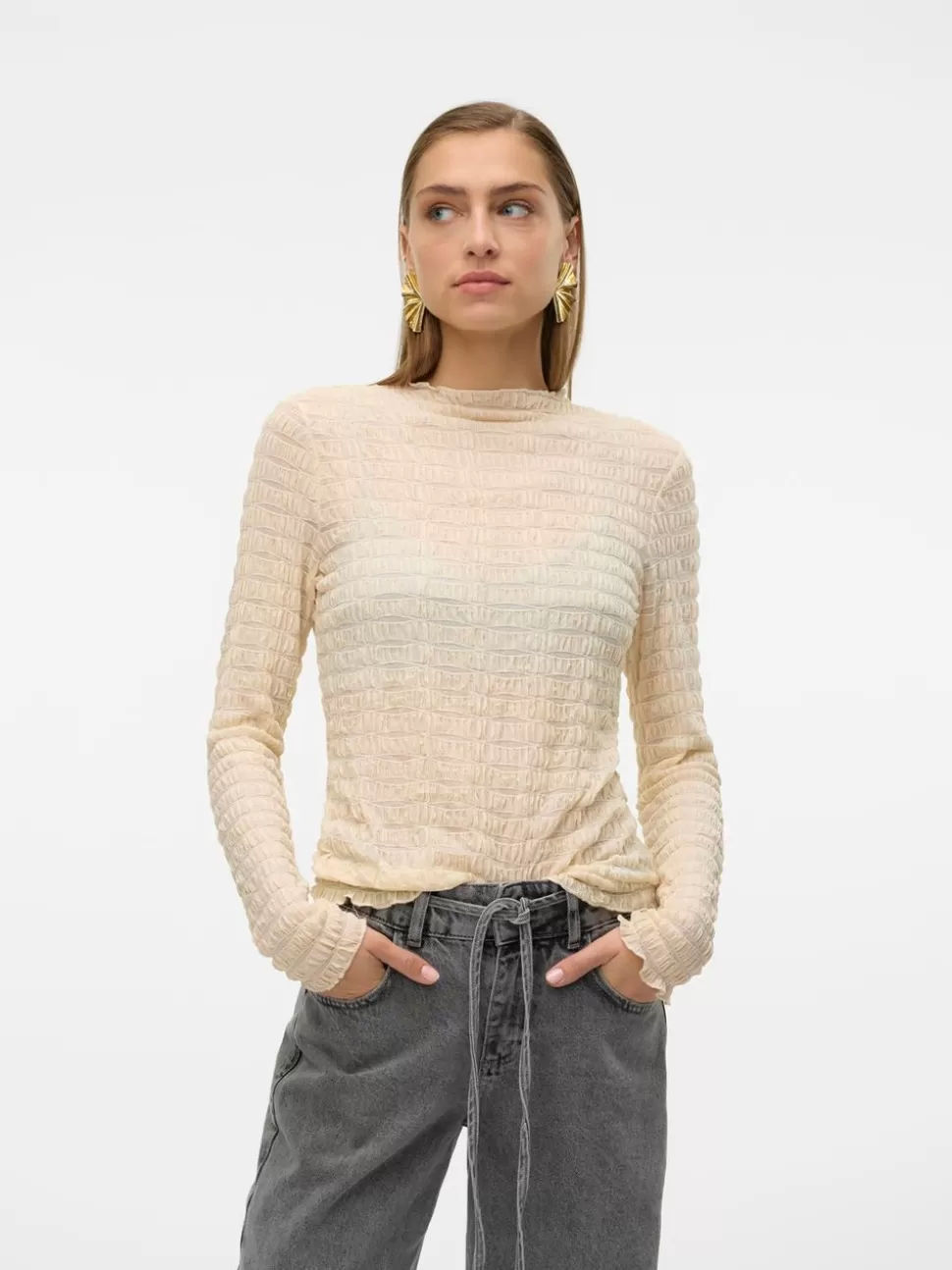 Toppar^VERO MODA VMNEOLA Topp Birch