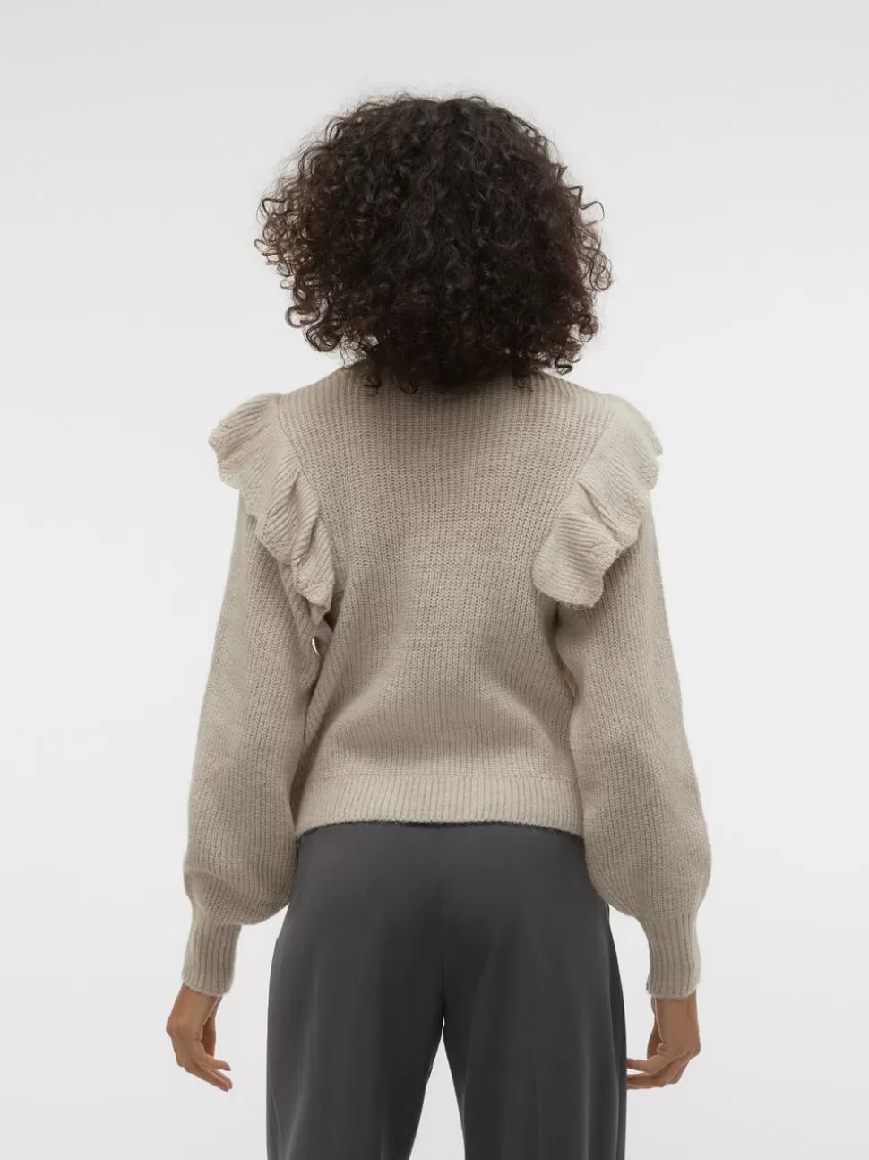 Stickat^VERO MODA VMNEWENYA Pullover Silver Lining