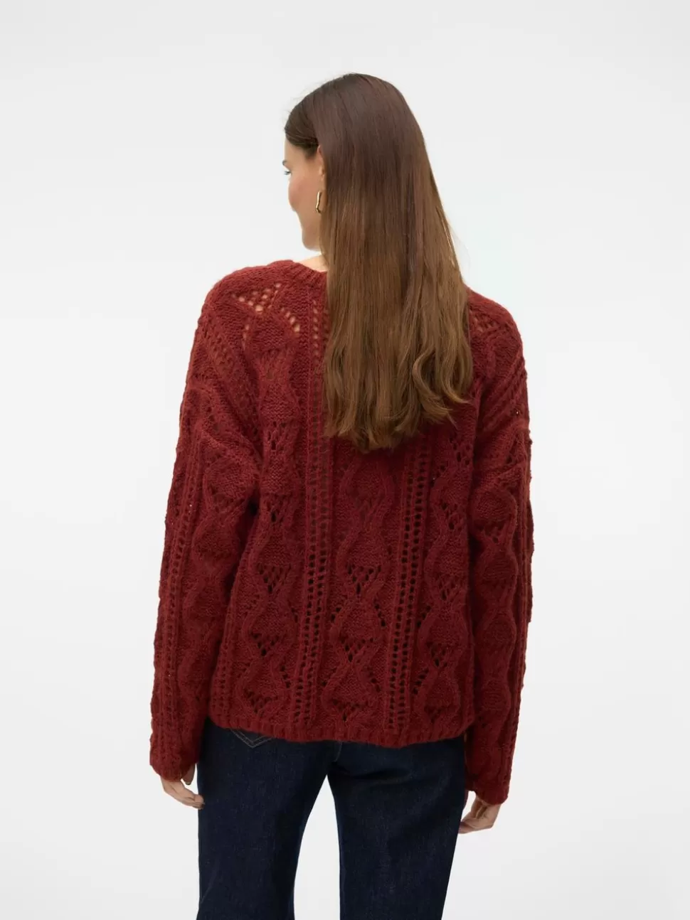 Stickat^VERO MODA VMNEWERINSTRUCTURE Pullover Fired Brick