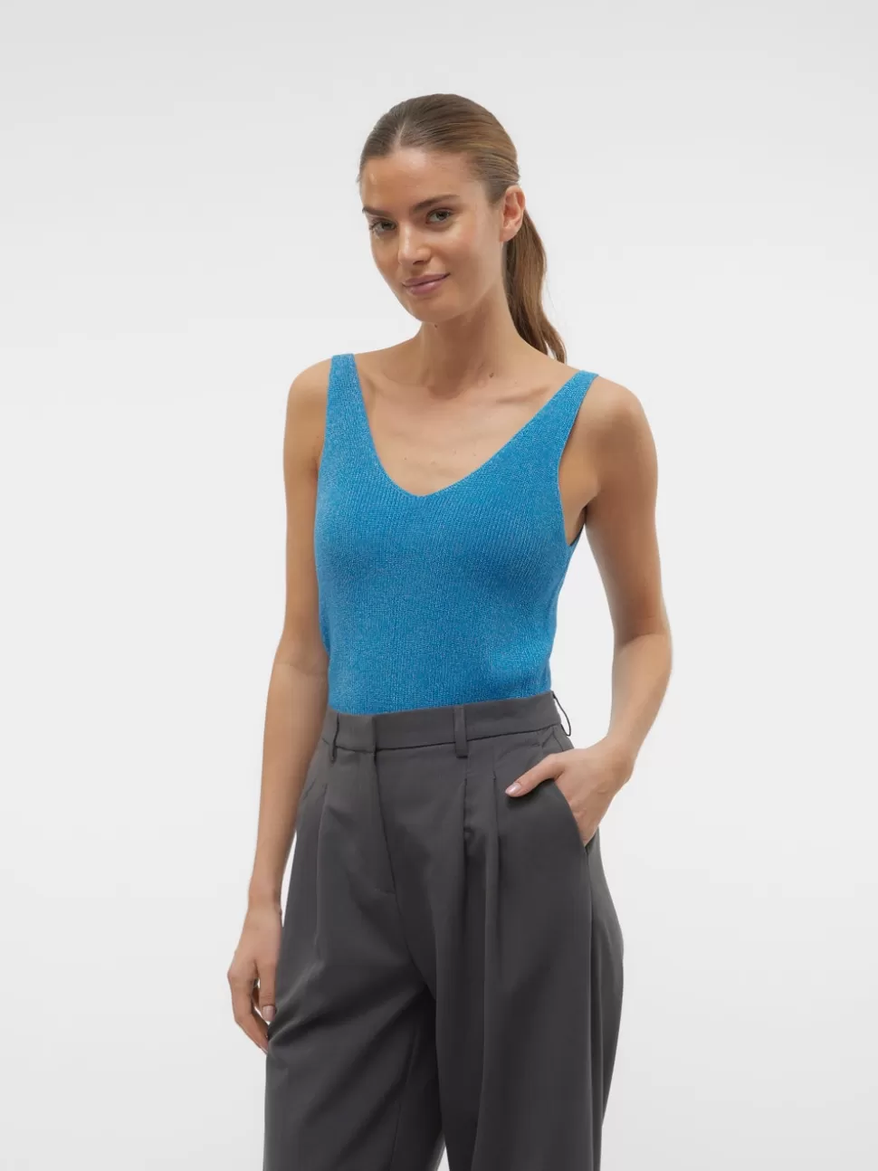 Stickat | Toppar^VERO MODA VMNEWLEXSUN Pullover Ibiza Blue