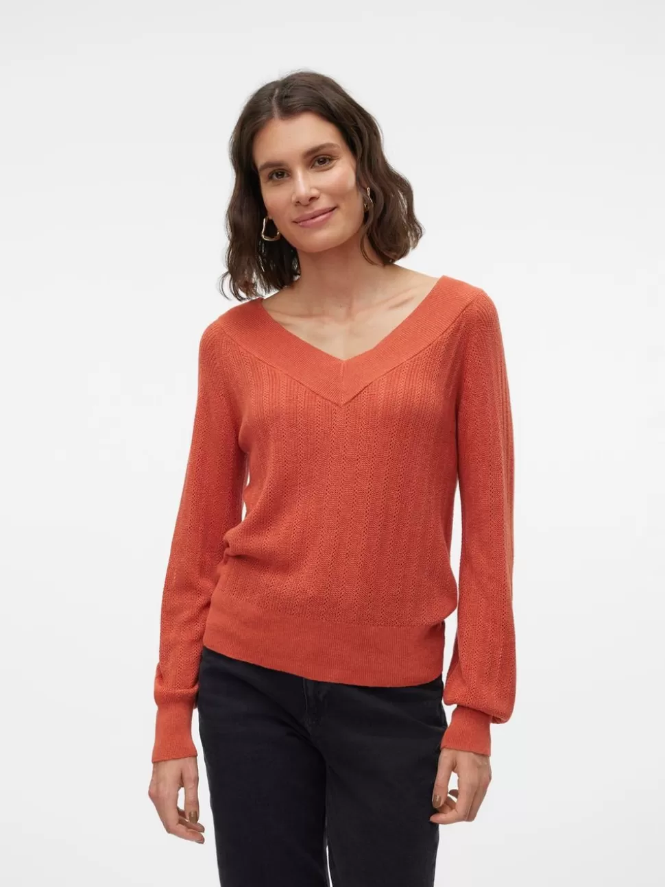 Stickat^VERO MODA VMNEWLEXSUN Pullover Burnt Sienna