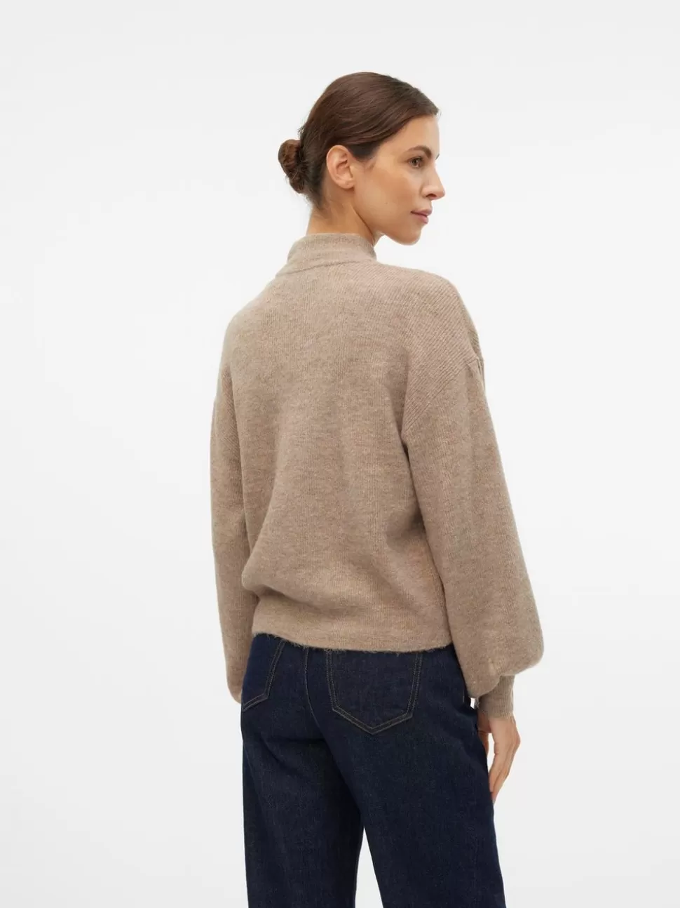 Stickat^VERO MODA VMNEWRUBELLEFILE Pullover Silver Mink