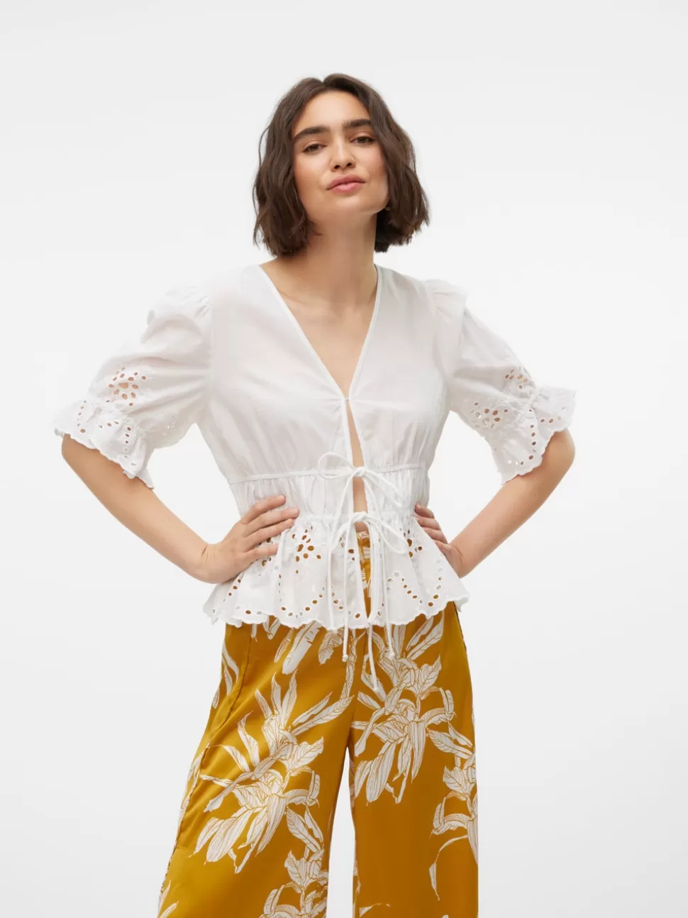 Toppar^VERO MODA VMNIGELLA Topp Bright White