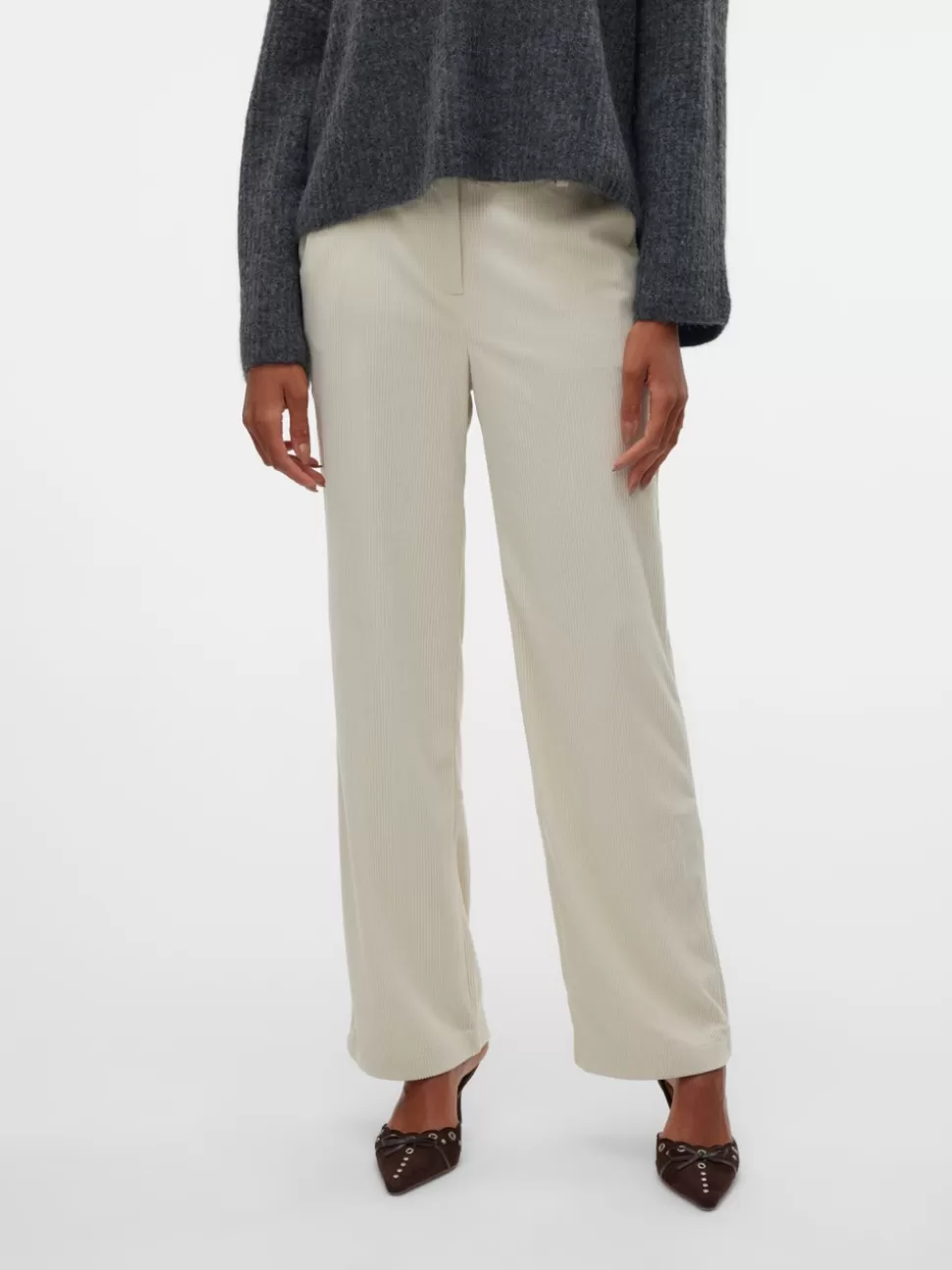 Byxor^VERO MODA VMNORA Medelhög Midja Byxor Birch