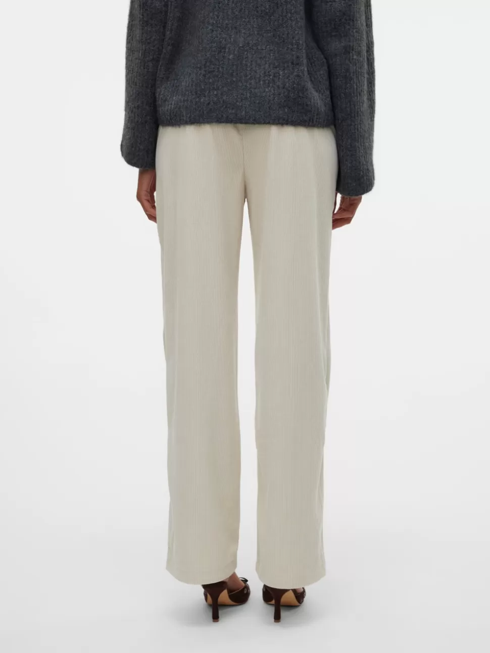 Byxor^VERO MODA VMNORA Medelhög Midja Byxor Birch