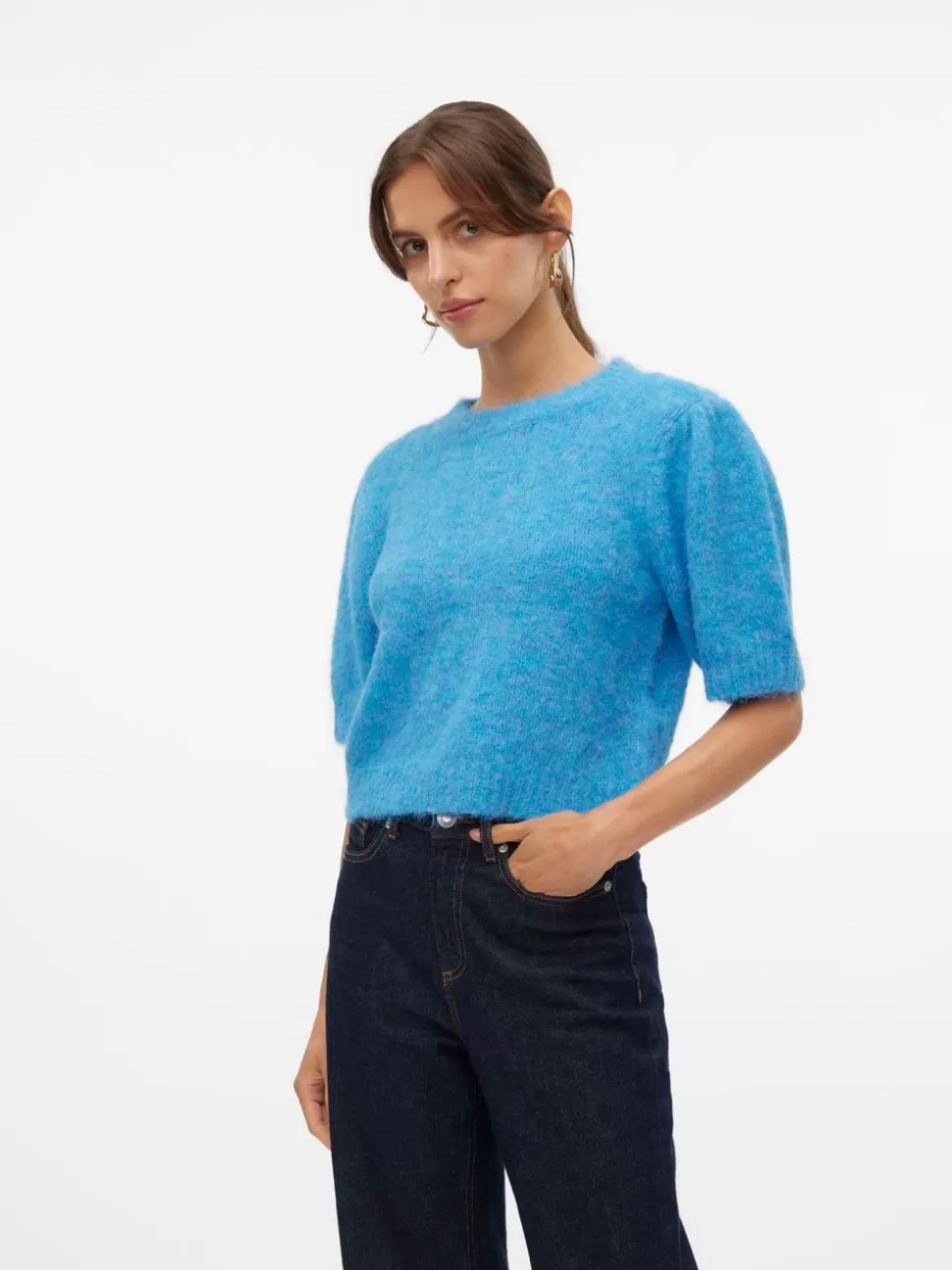 Stickat^VERO MODA VMNOVAH Pullover Blue Jasper