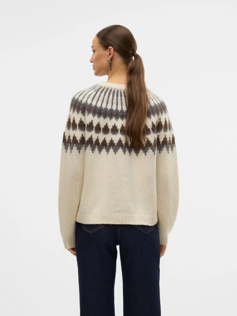 Stickat^VERO MODA VMOLANNA Stickad Kofta Whitecap Gray