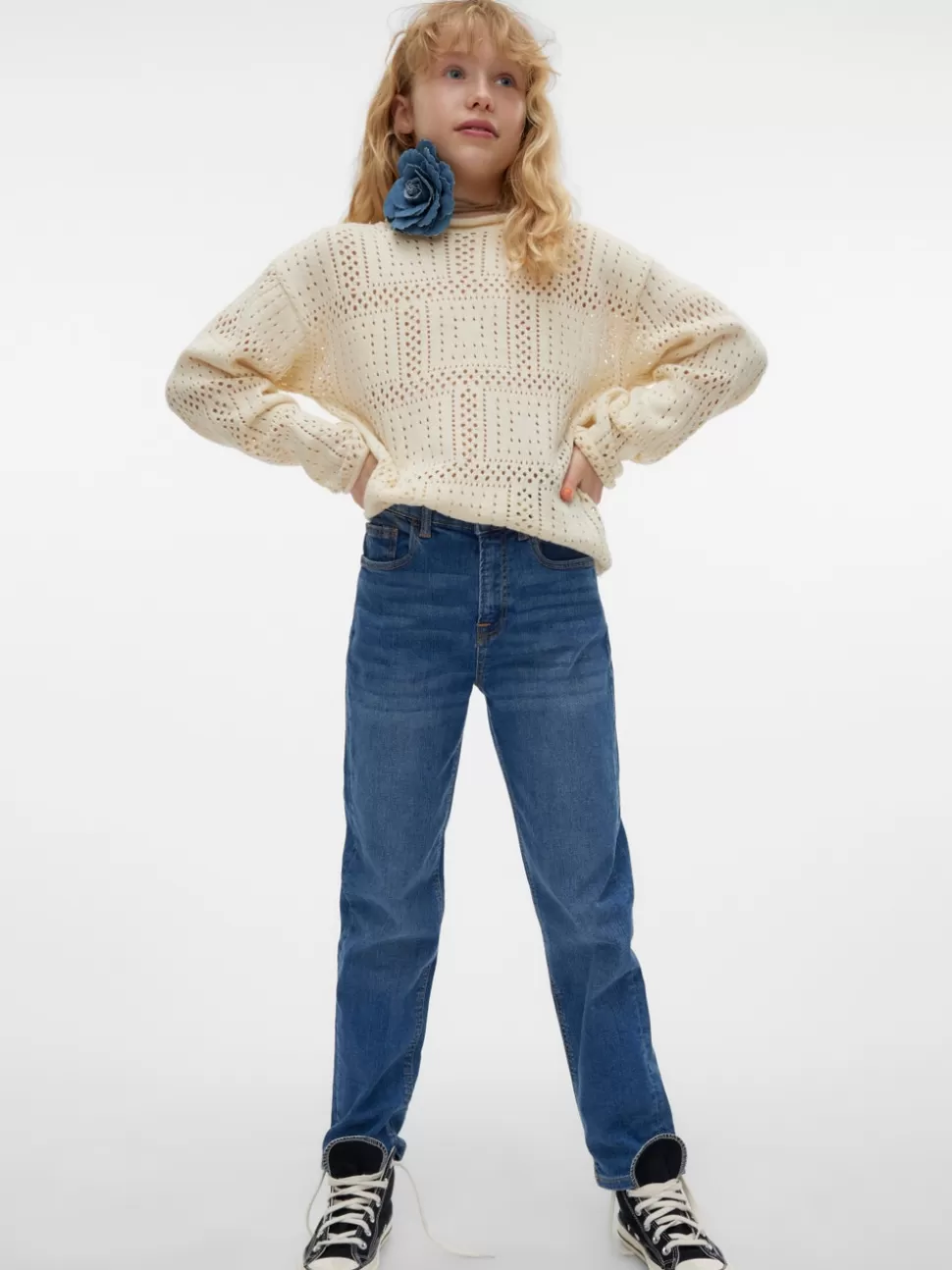 Jeans | Underdelar^VERO MODA VMOLIVIA Hög Midja Mom Fit Jeans Medium Blue Denim