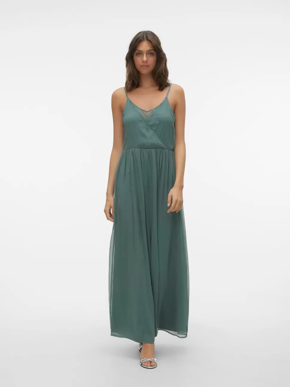 Klänningar^VERO MODA VMOLIVIA Lång Klänning Dark Forest