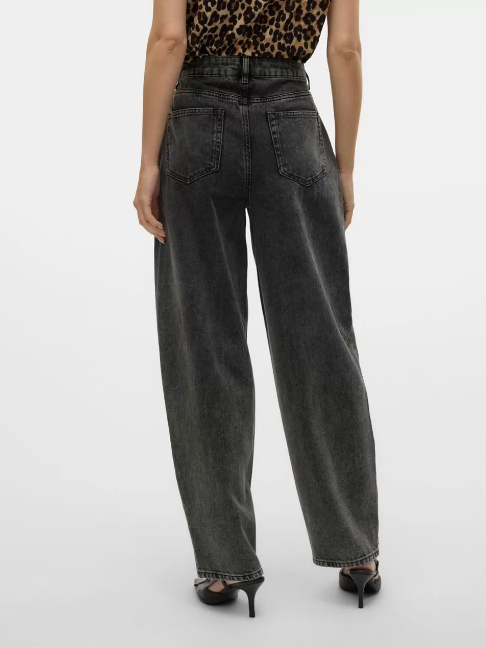 Jeans^VERO MODA VMOLLIE Balloon Fit Jeans Dark Grey Denim