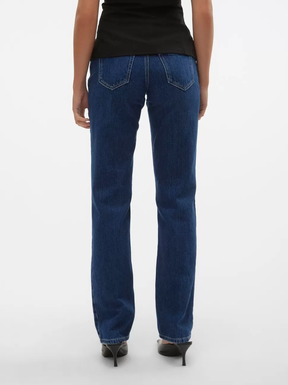 Jeans^VERO MODA VMPAM Låg Midja Rak Passform Jeans Medium Blue Denim