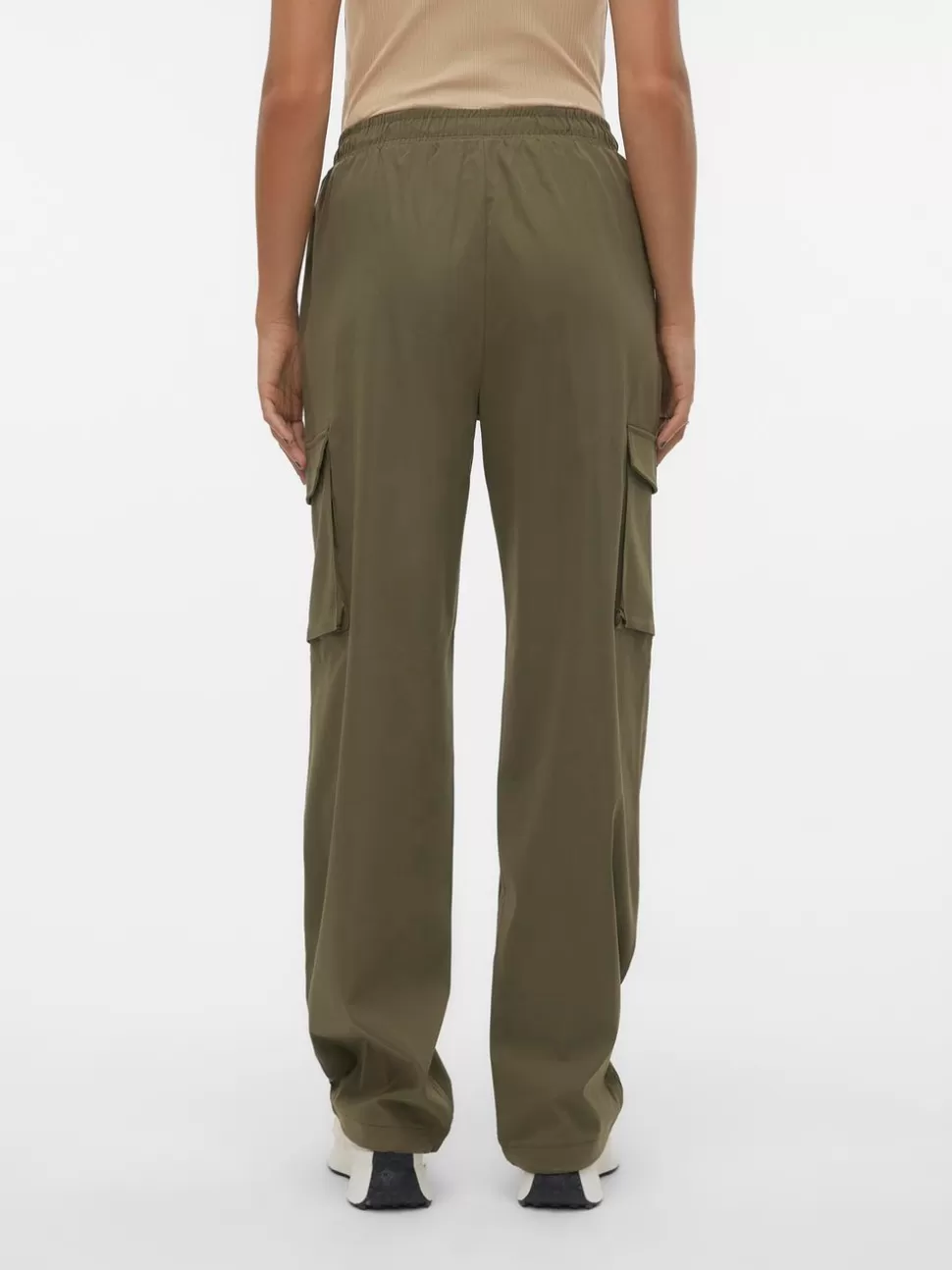 Byxor^VERO MODA VMPEPPER Hög Midja Cargobyxor Ivy Green