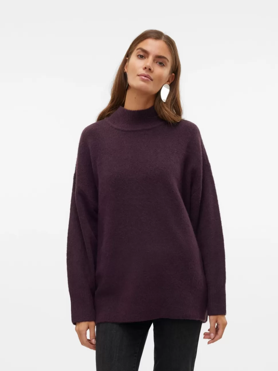 Stickat^VERO MODA VMPHILLIS Pullover Plum Perfect