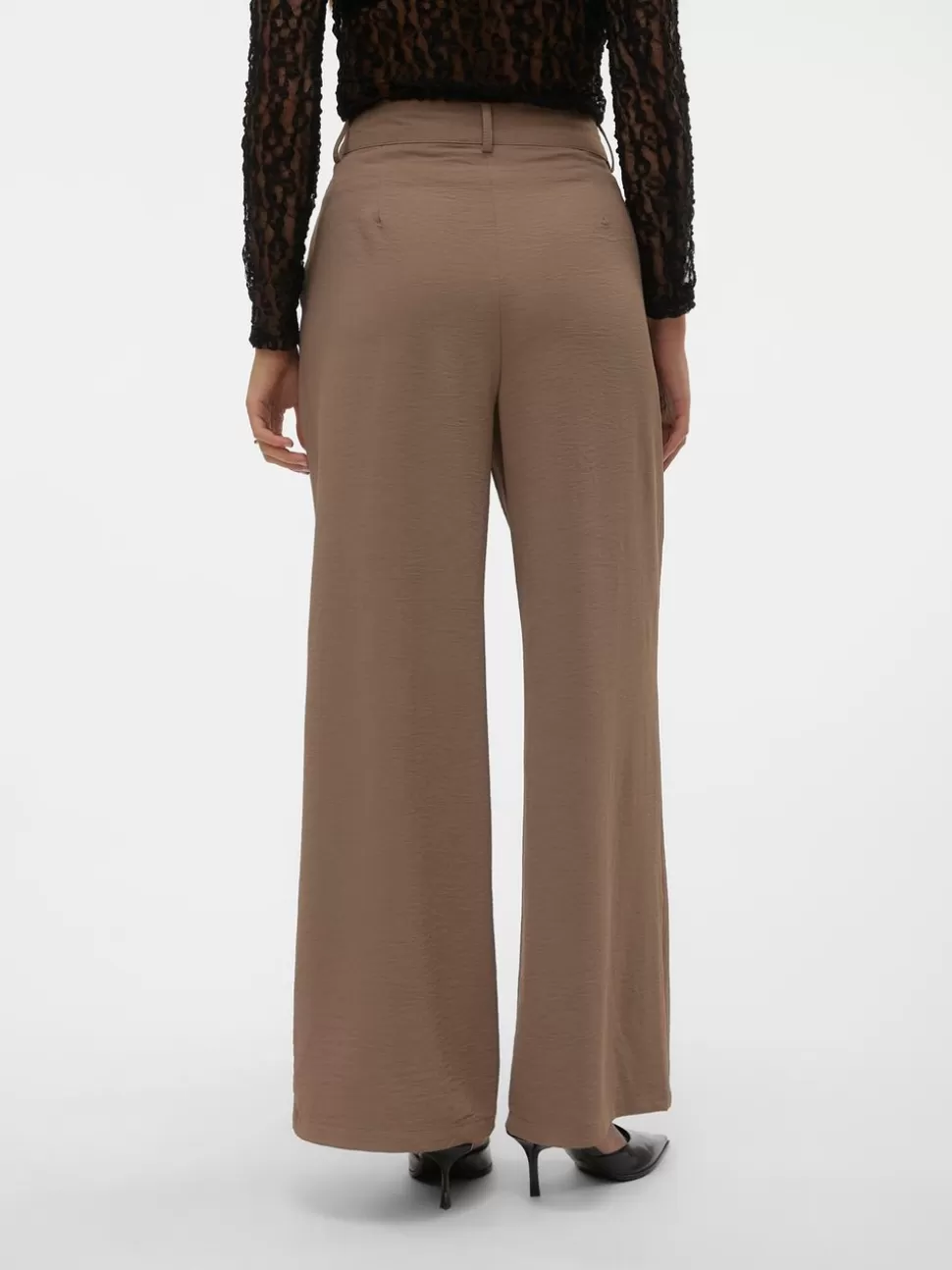 Festkläder | Byxor^VERO MODA VMPIXI Hög Midja Byxor Brown Lentil