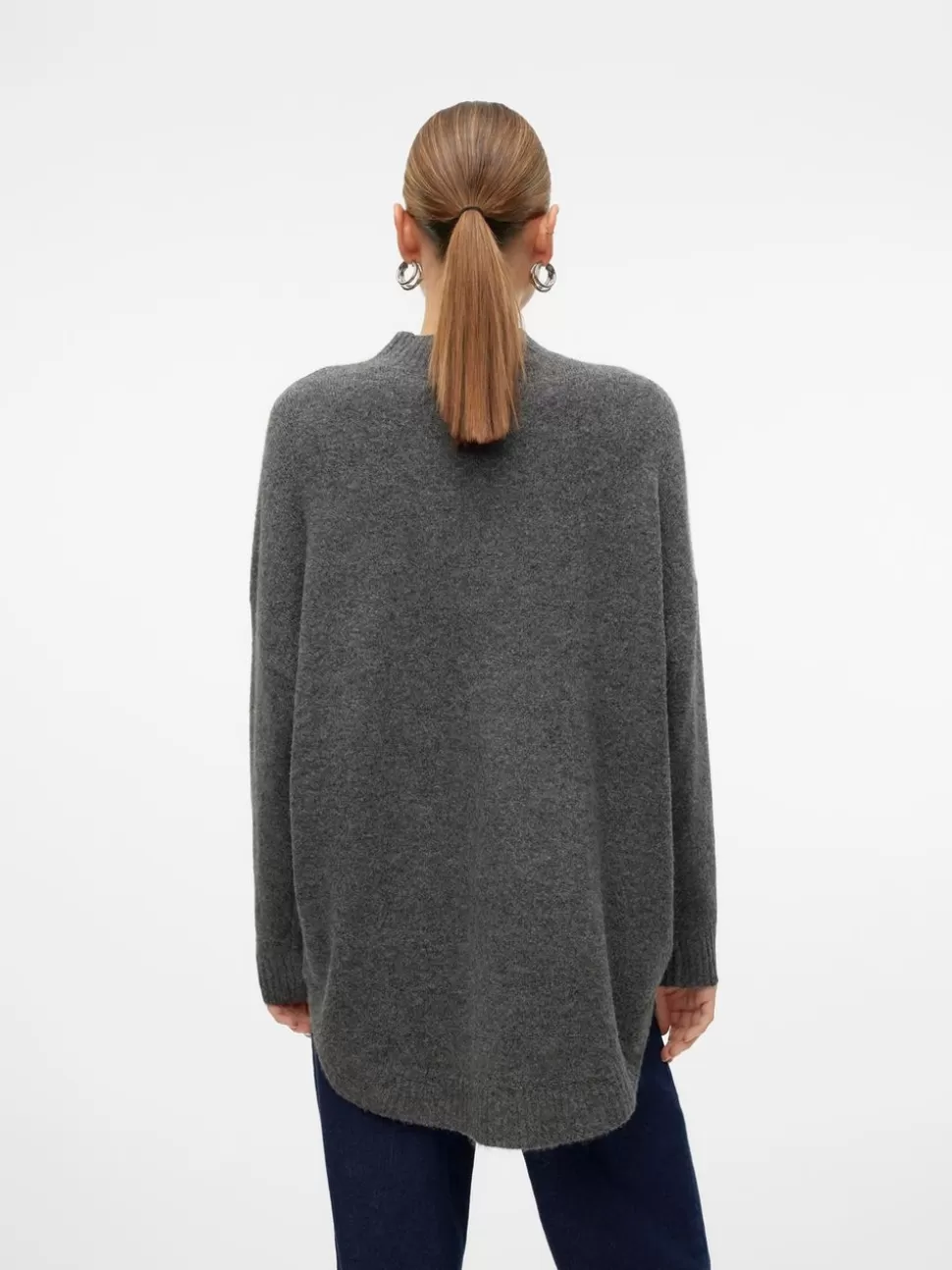 Stickat^VERO MODA VMPLAZA Pullover Medium Grey Melange