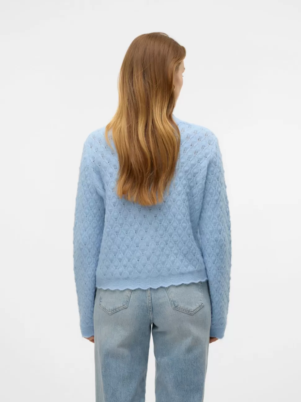 Stickat^VERO MODA VMPURDIE Stickad Kofta Cashmere Blue