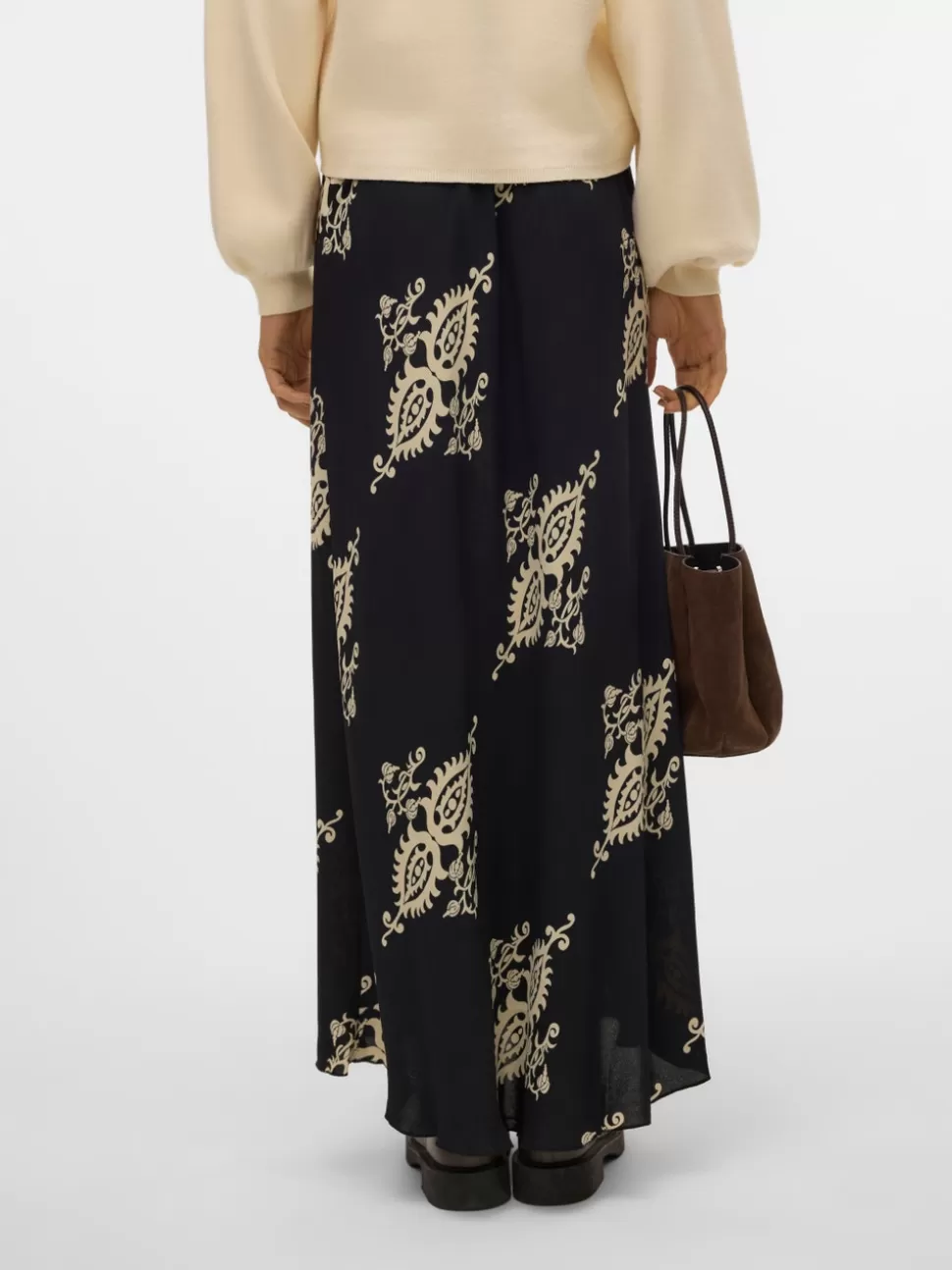 Kjolar^VERO MODA VMQUE Hög Midja Lång Kjol Black