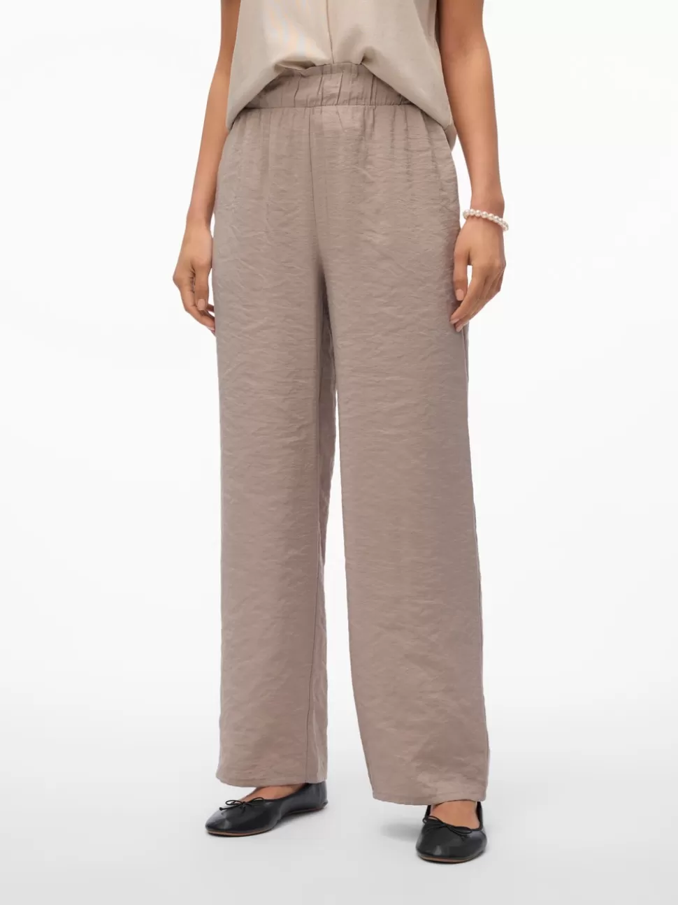 Byxor^VERO MODA VMQUEENY Hög Midja Byxor Moon Rock