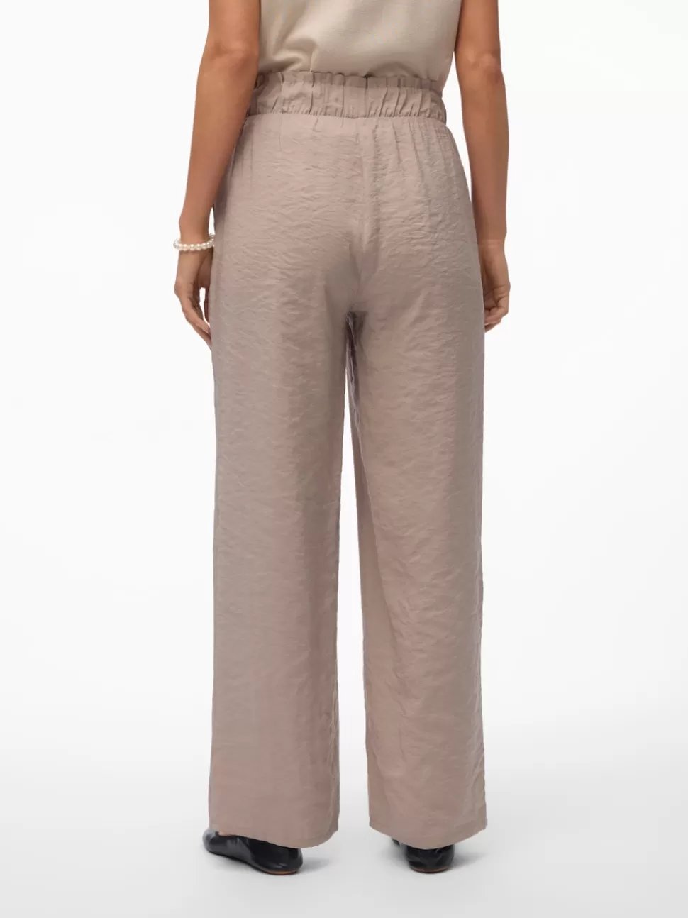 Byxor^VERO MODA VMQUEENY Hög Midja Byxor Moon Rock