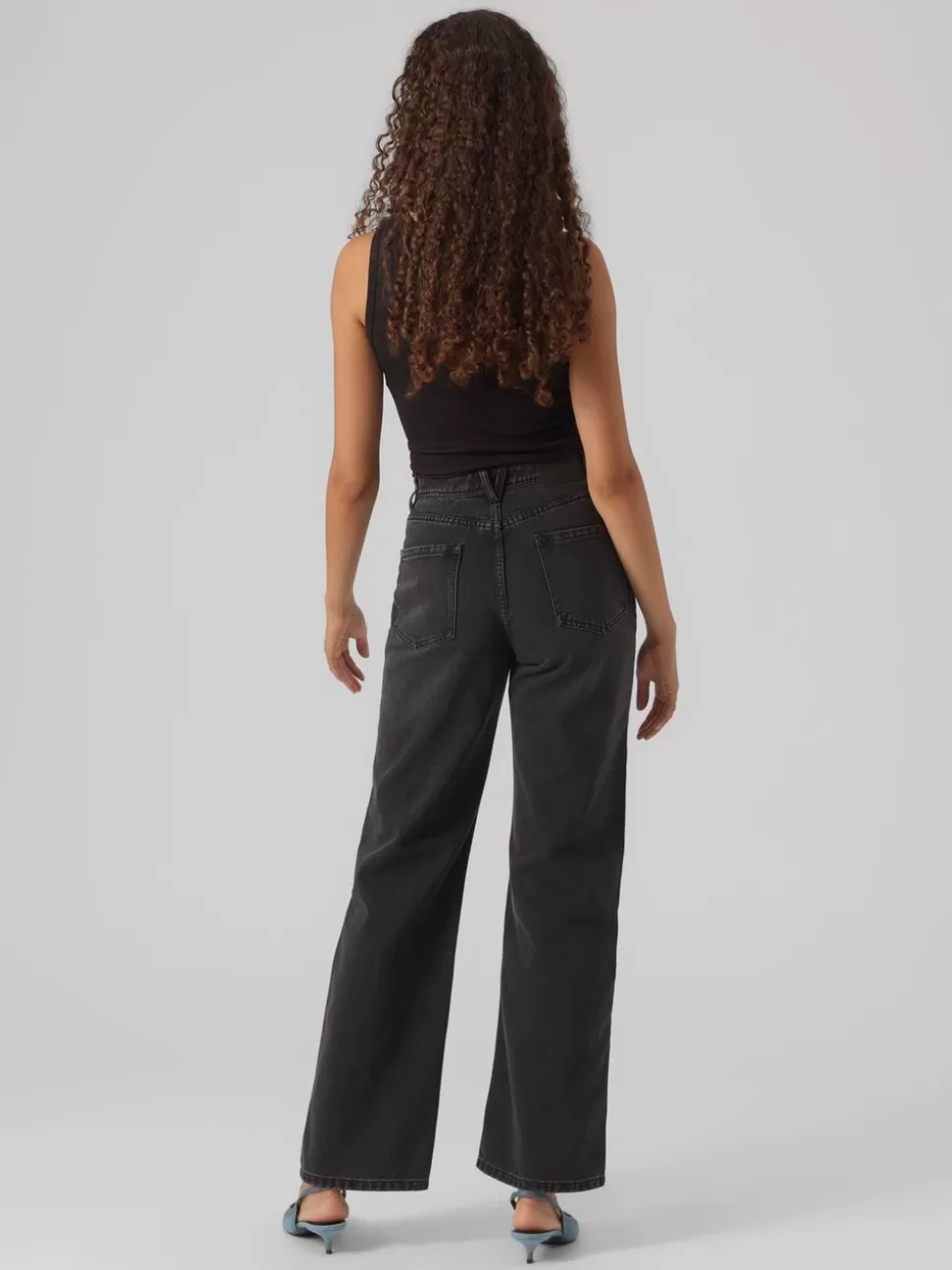Jeans | Basics^VERO MODA VMRACHEL Hög Midja Vid Passform Jeans Black Denim