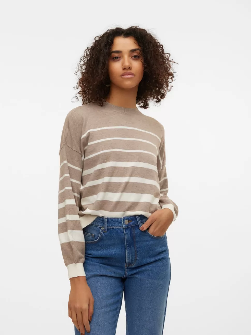 Stickat^VERO MODA VMRAIN Pullover Silver Mink