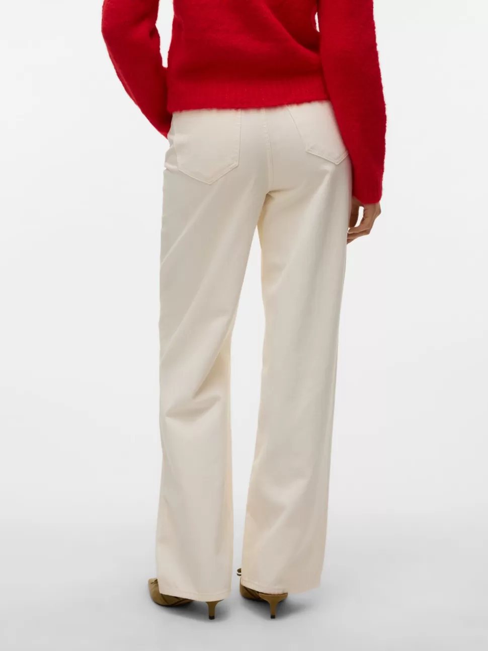 Jeans^VERO MODA VMREBECCA Superhög Midja Vid Passform Jeans Ecru