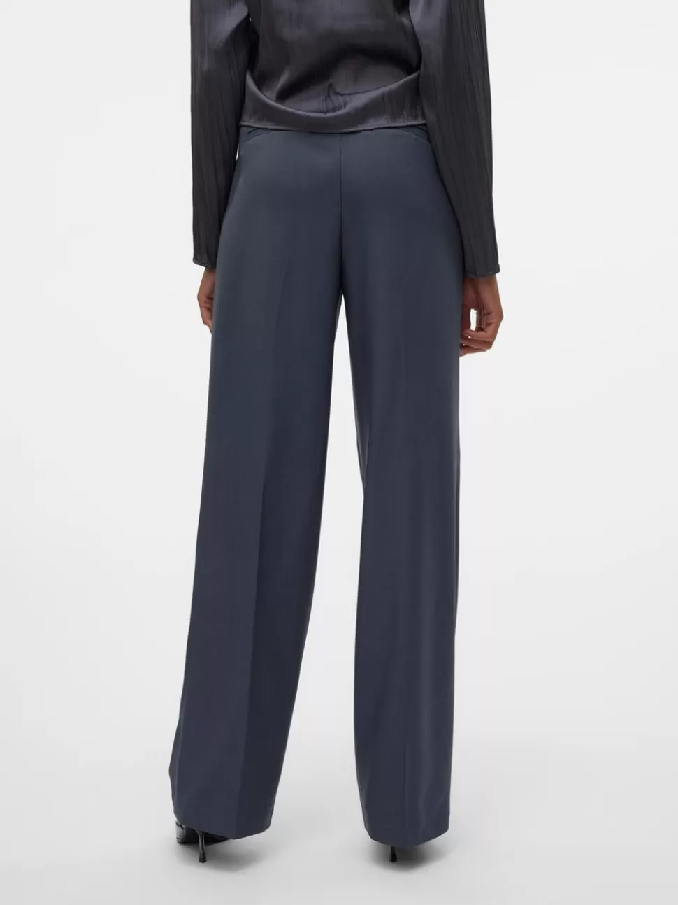 Byxor^VERO MODA VMRITA Medelhög Midja Byxor Asphalt