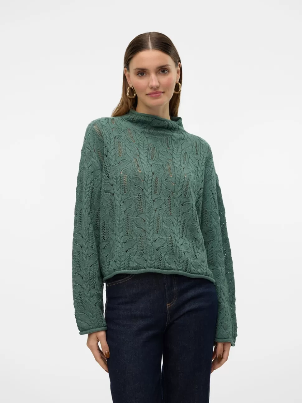 Stickat^VERO MODA VMRITA Pullover Dark Forest