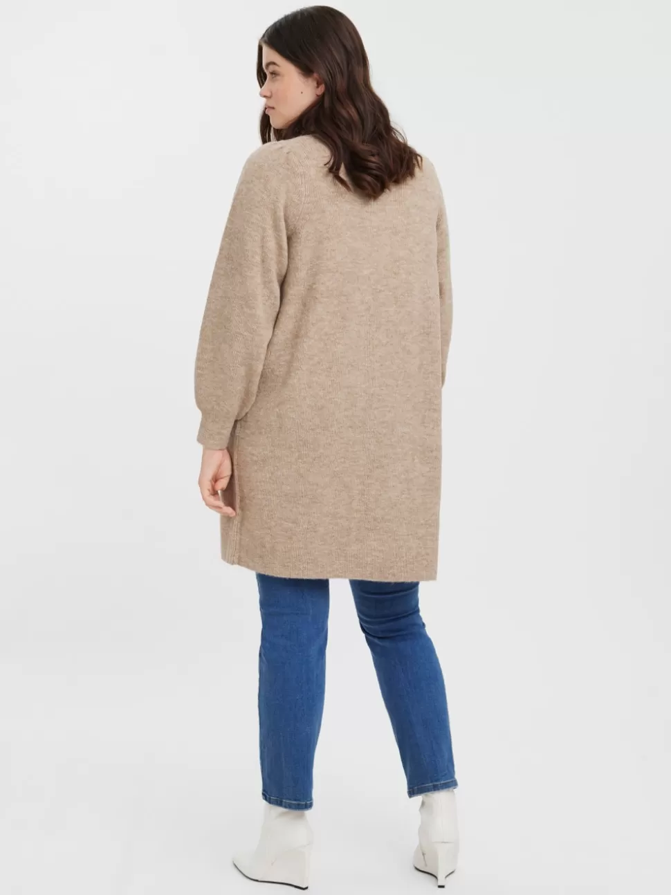 Stickat^VERO MODA VMRUBELLEFILE Stickad Kofta Silver Mink