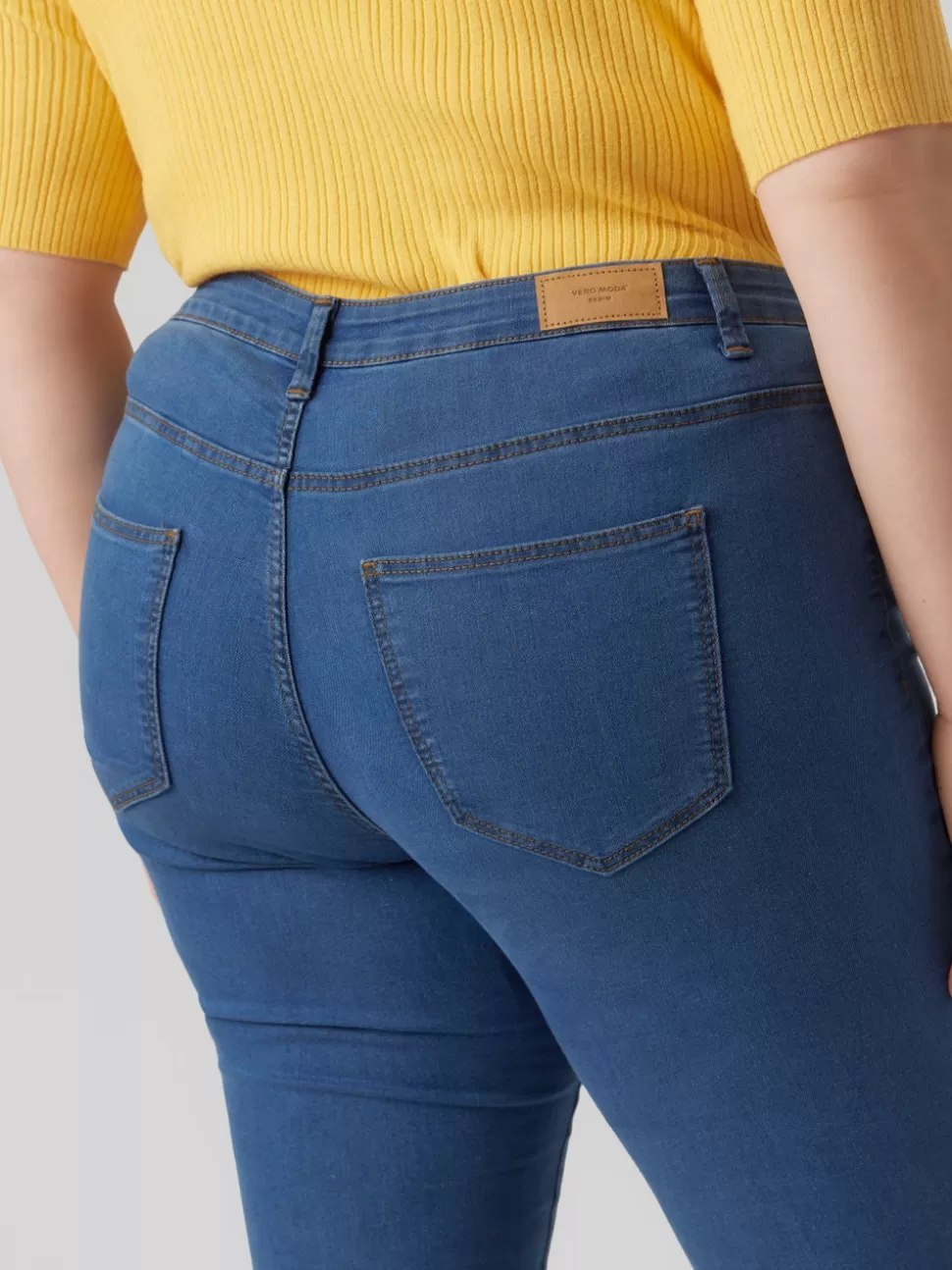 Jeans^VERO MODA VMRUDY Medelhög Midja Slim Fit Jeans Medium Blue Denim
