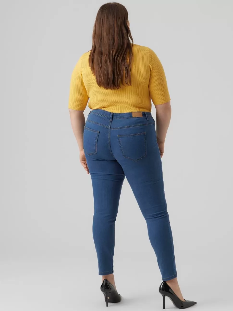 Jeans^VERO MODA VMRUDY Medelhög Midja Slim Fit Jeans Medium Blue Denim