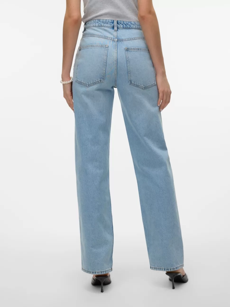 Jeans^VERO MODA VMRYLEE Hög Midja Rak Passform Jeans Light Blue Denim