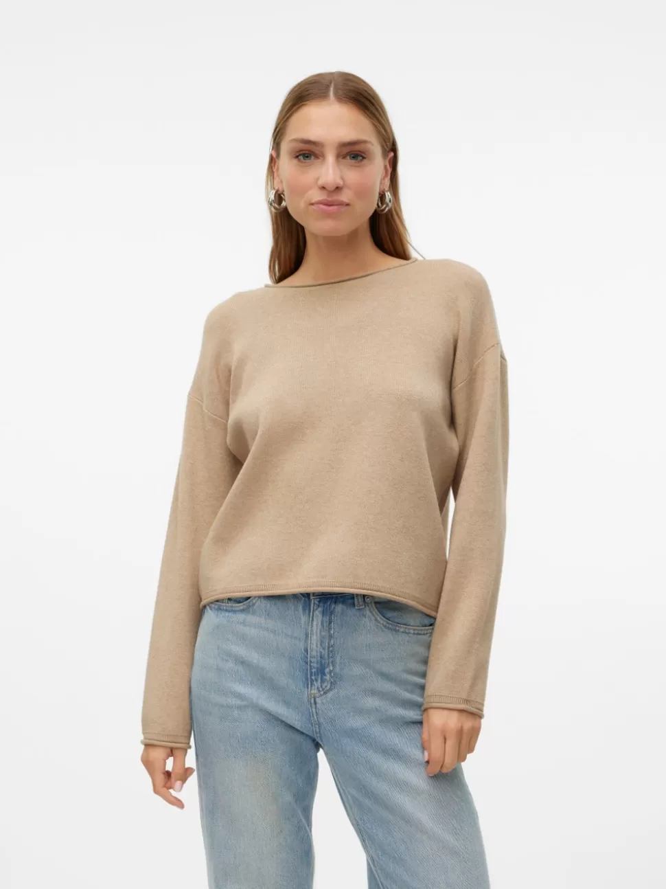 Stickat^VERO MODA VMSABA Pullover Silver Mink