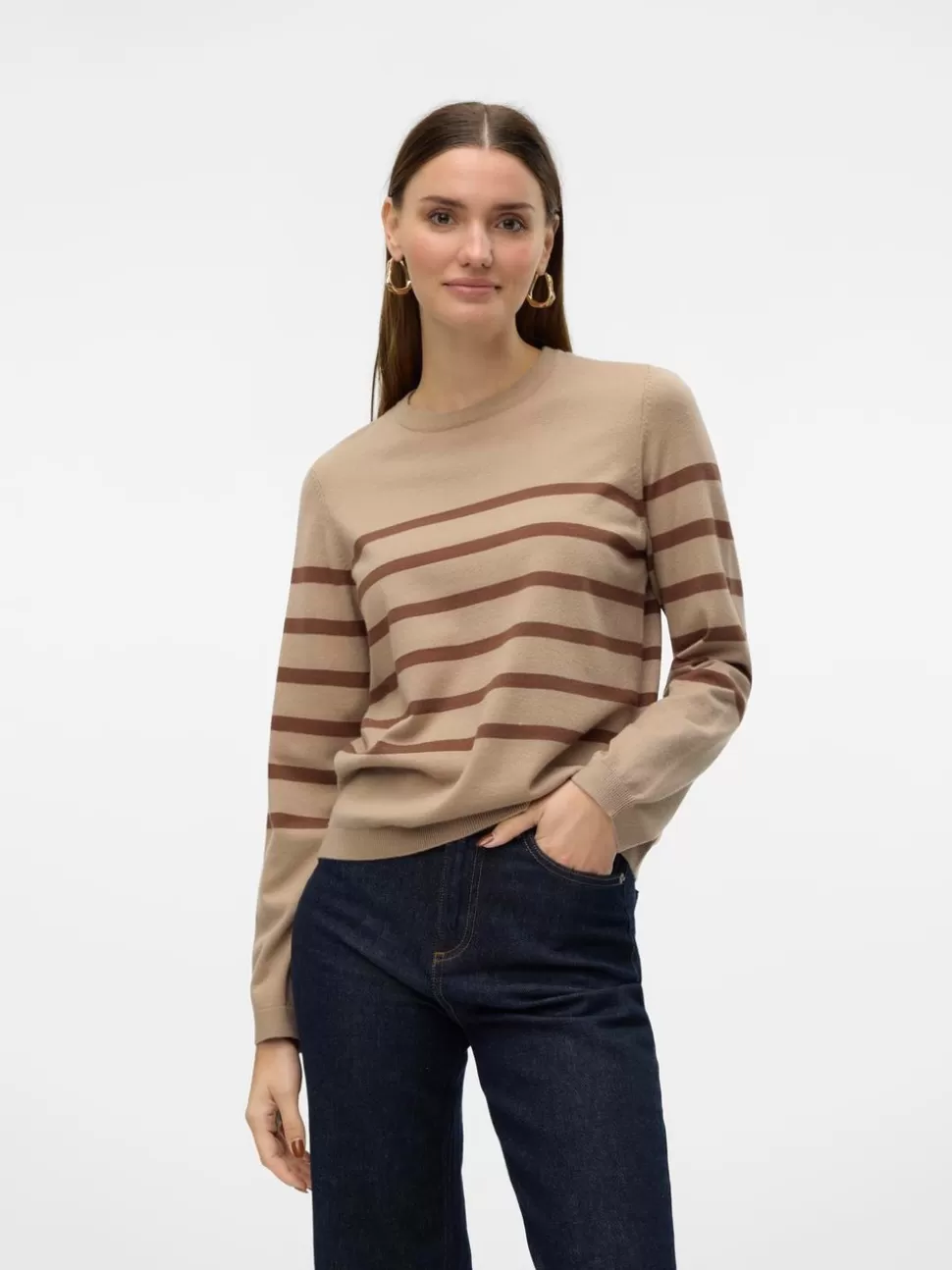 Stickat^VERO MODA VMSABA Pullover Silver Mink
