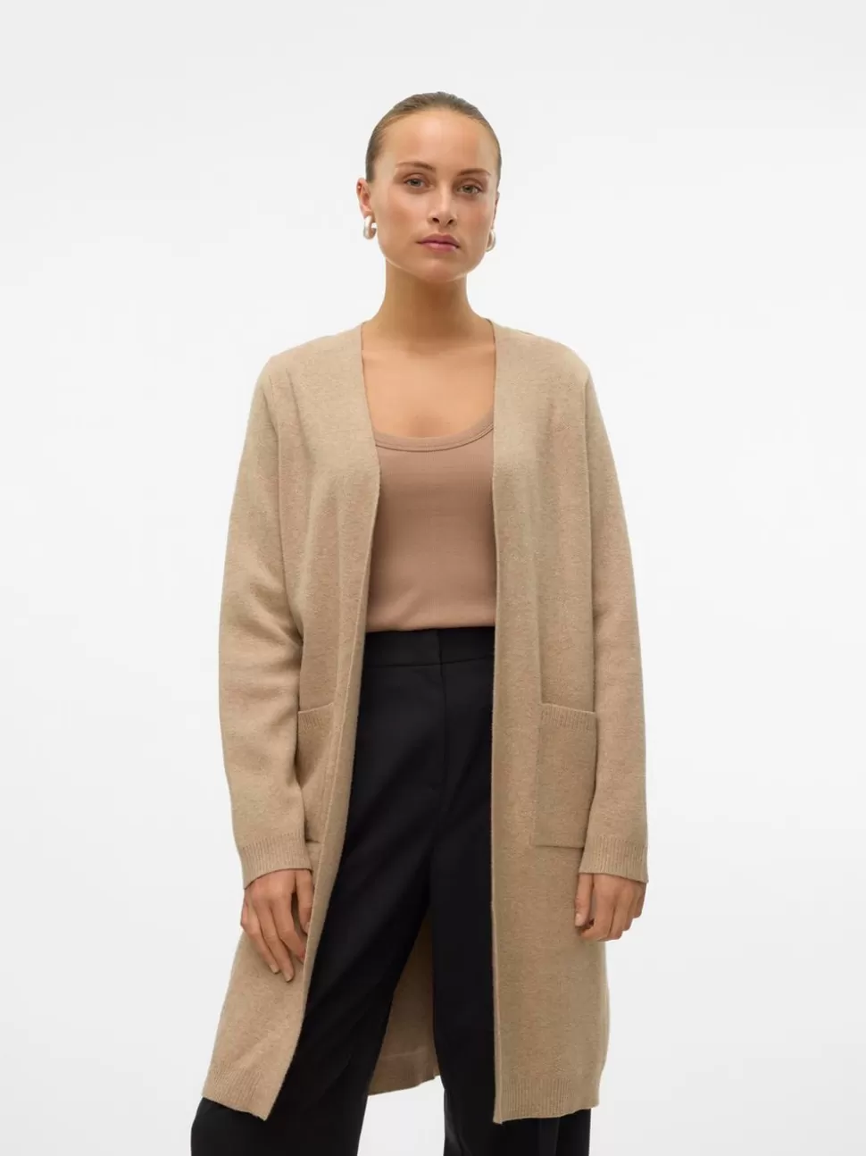 Stickat^VERO MODA VMSABA Stickad Kofta Silver Mink