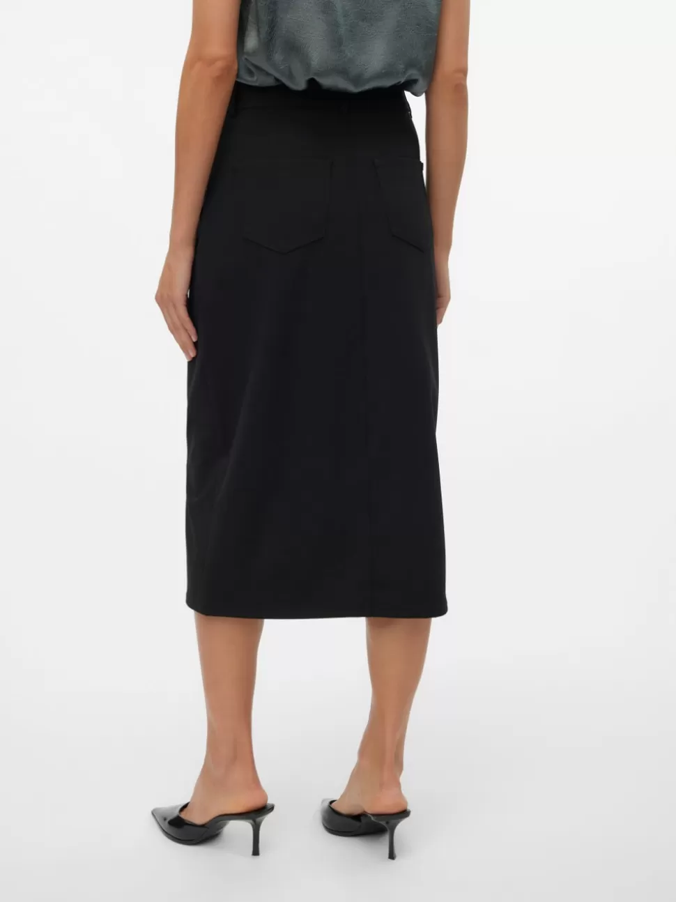 Kjolar^VERO MODA VMSASIE Hög Midja Lång Kjol Black