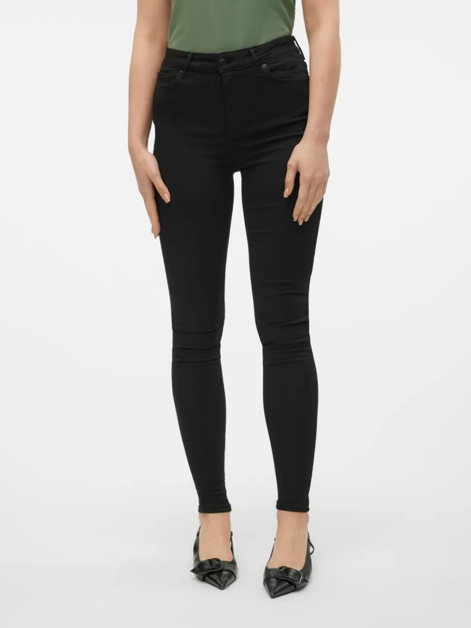 Jeans | Basics^VERO MODA VMSEVEN Medelhög Midja Slim Fit Jeans Black