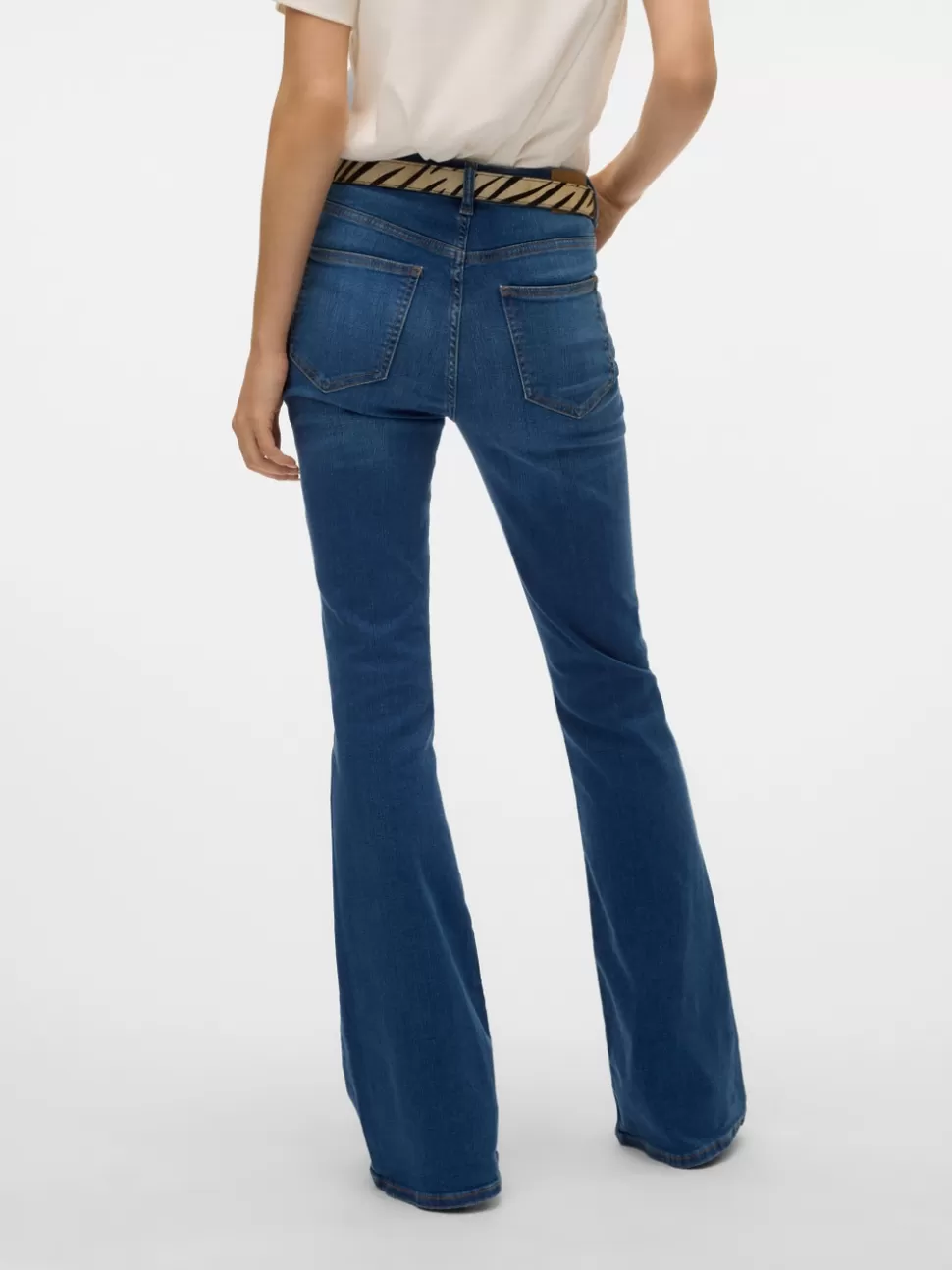 Jeans^VERO MODA VMSIGA Hög Midja Utsvängd Passform Jeans Medium Blue Denim